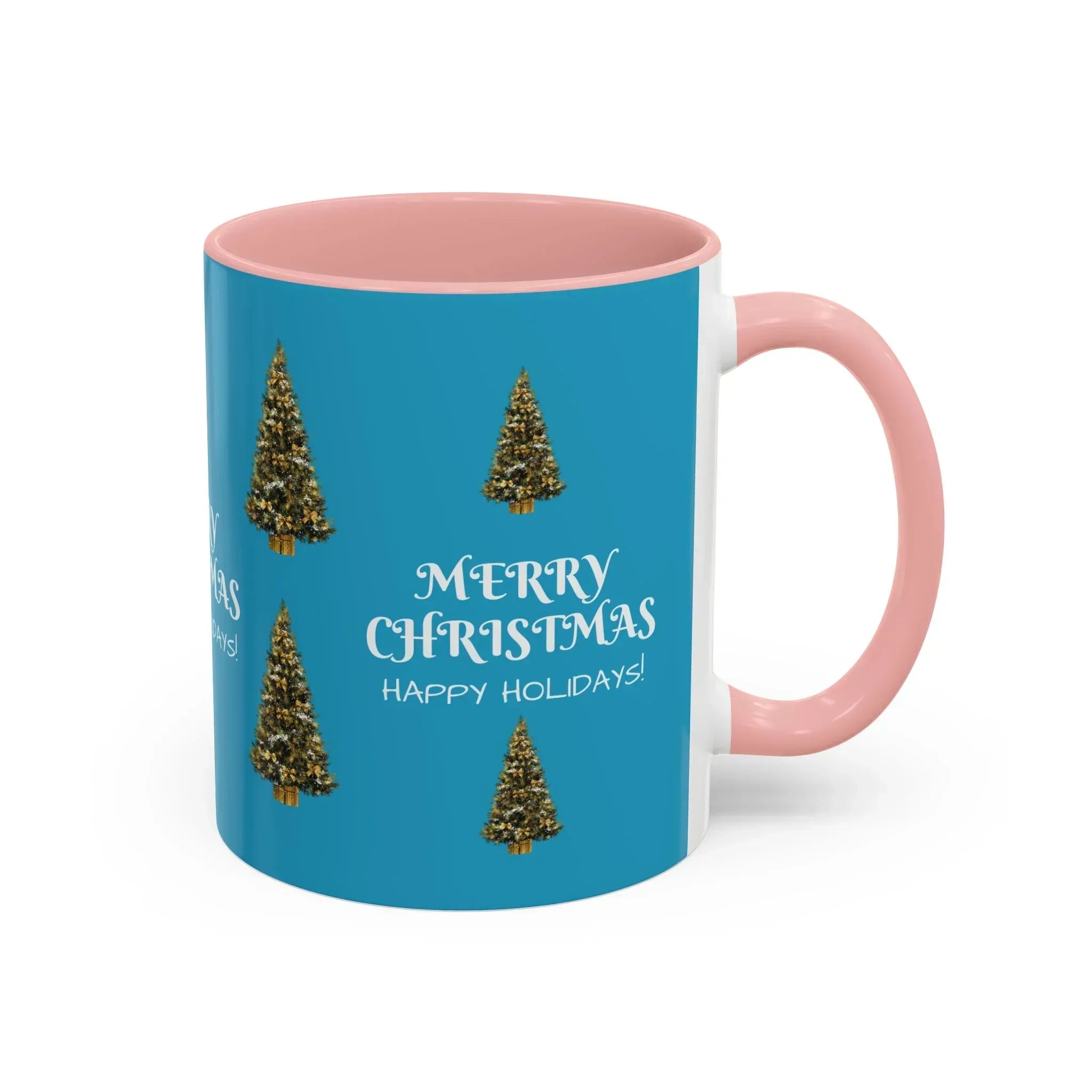 Merry Christmas and Happy Holidays Mug - Accent Coffee Mug (11, 15oz) - KARARMDESIGN