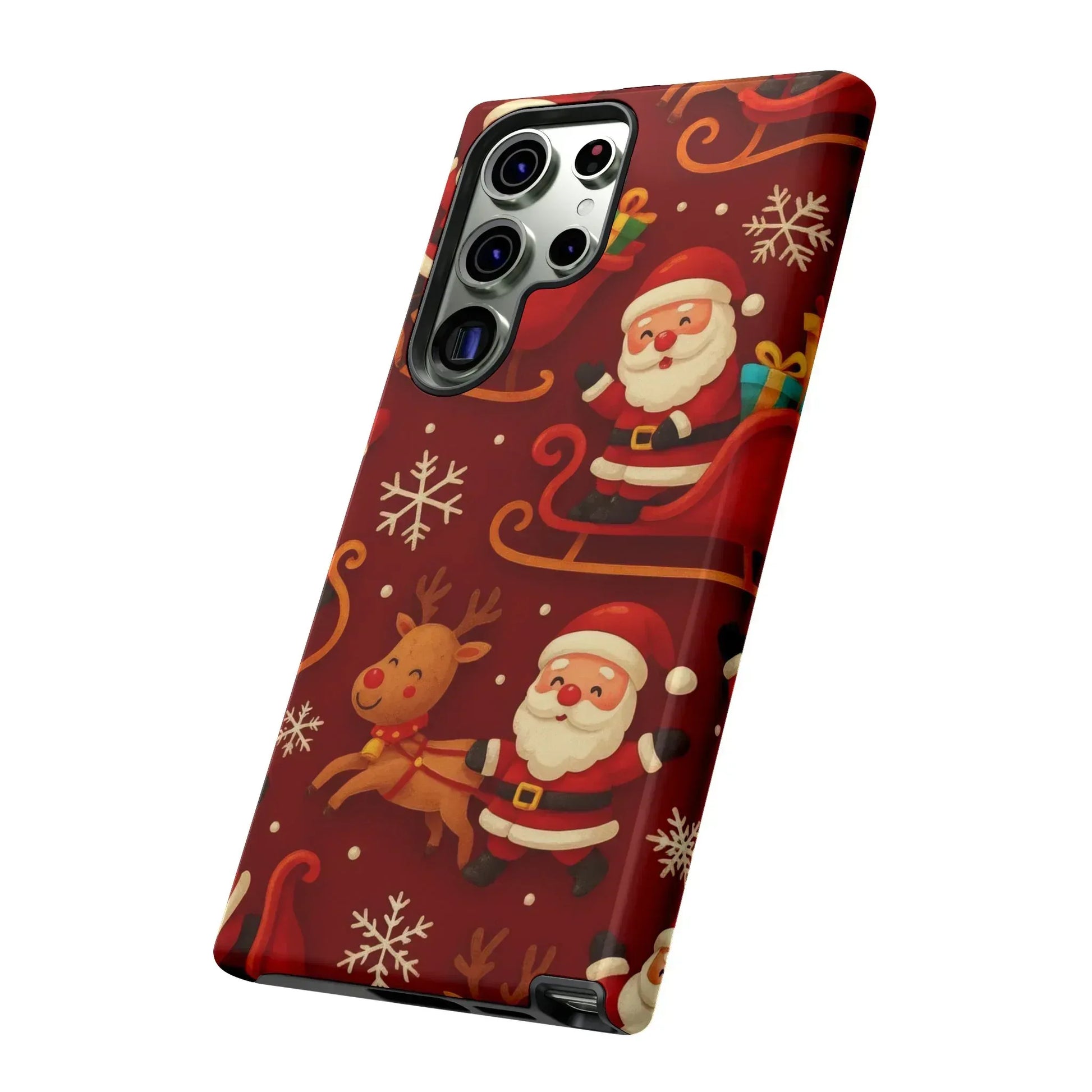 Santa Sleigh Ride Phone Case for iPhone 11-17 and Galaxy S10-S25 - KARARMDESIGN