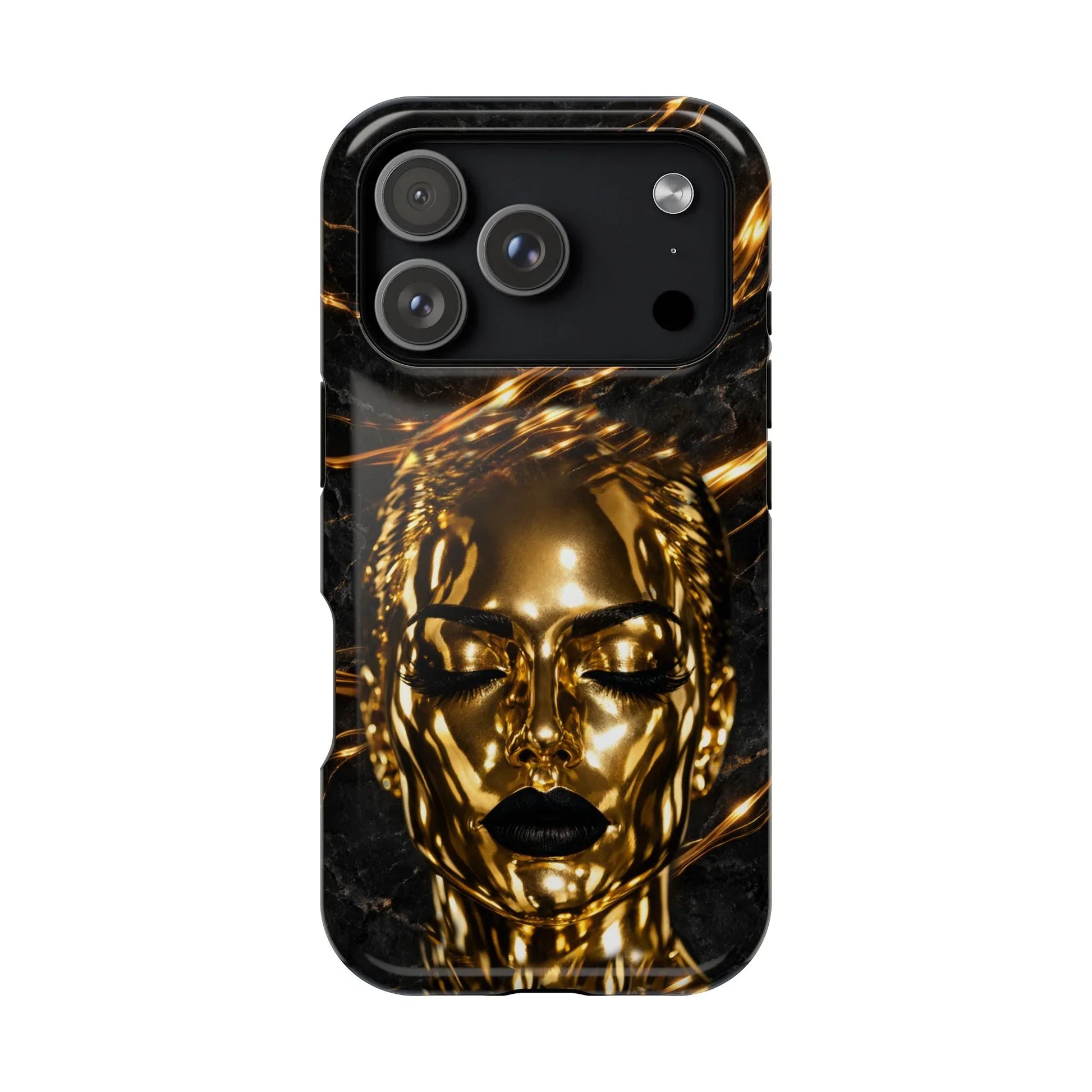 Luxury Gold Portrait Phone Case for iPhone 11-17 and Galaxy S21-S25 - KARARMDESIGN
