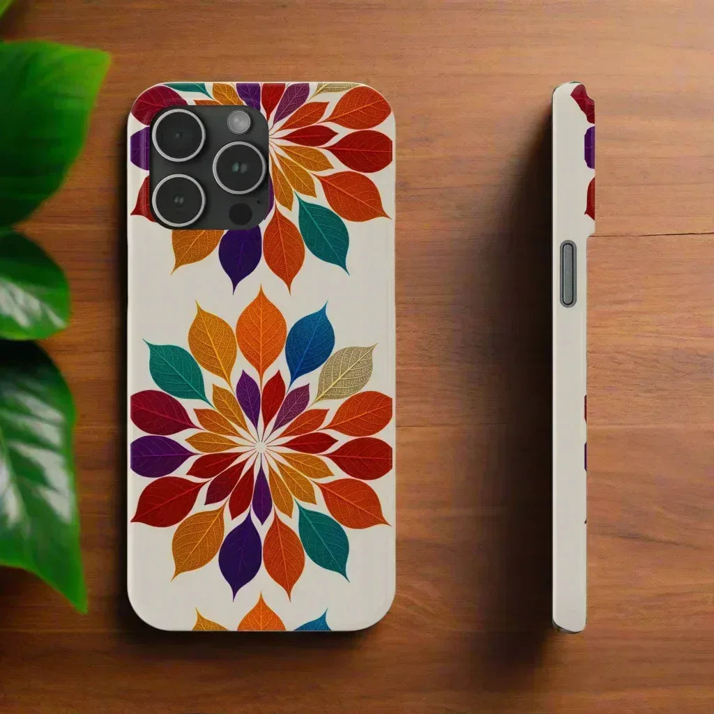 Leaf Mandala Phone Case for iPhone 11-16 - KARARMDESIGN