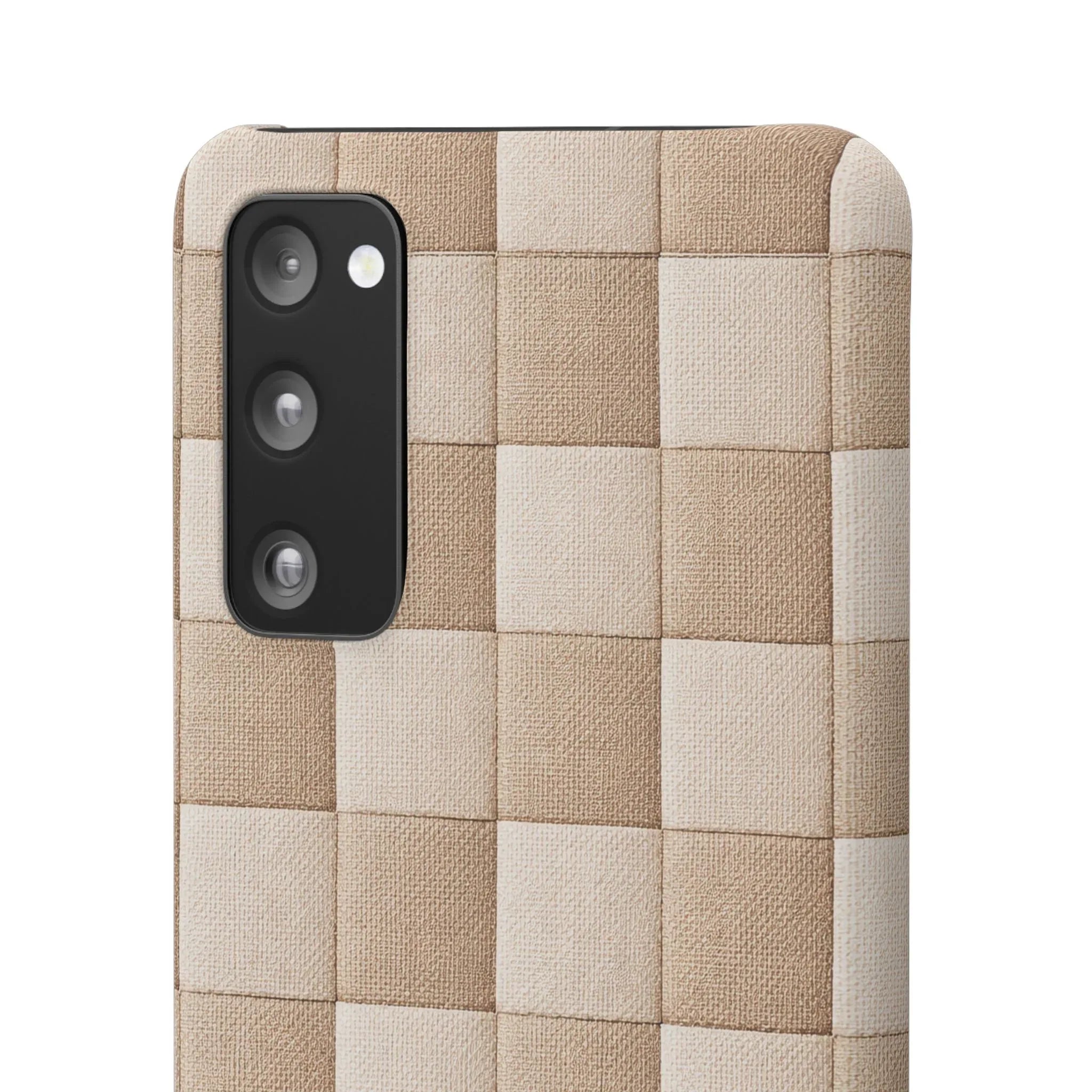Beige Woven Phone Case for iPhone 11-17 and Galaxy S20-S25 - KARARMDESIGN