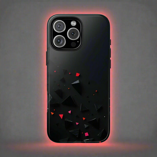 Black and Red Neon Phone Case for iPhone 8-16 and Pixel up to 9 Models - KarArmDesign