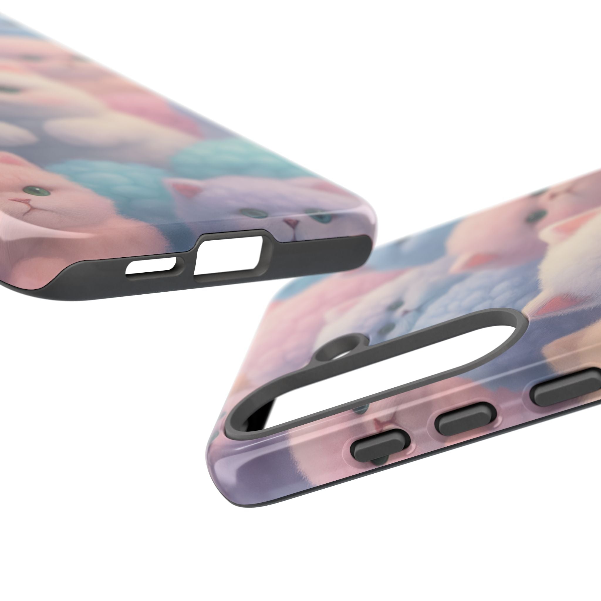 Pastel Kitten Phone Case for iPhone 8-17 and Samsung Galaxy S10-S25 Models - KARARMDESIGN