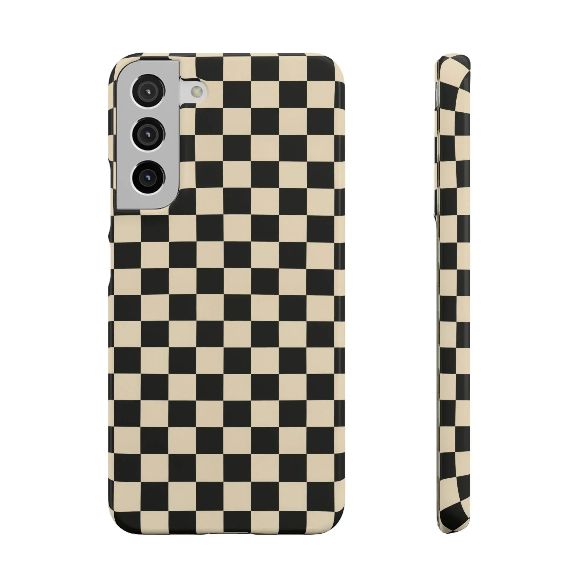 Stylish Matte Checker Phone Case for iPhone 11-17 and Galaxy S20-S25 - KARARMDESIGN