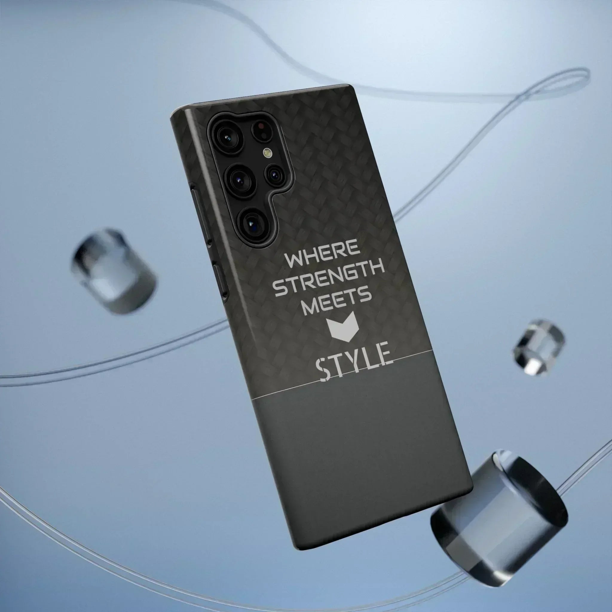 Gray Carbon Phone Case for iPhone 12-16 and Galaxy S21-S22 - KARARMDESIGN