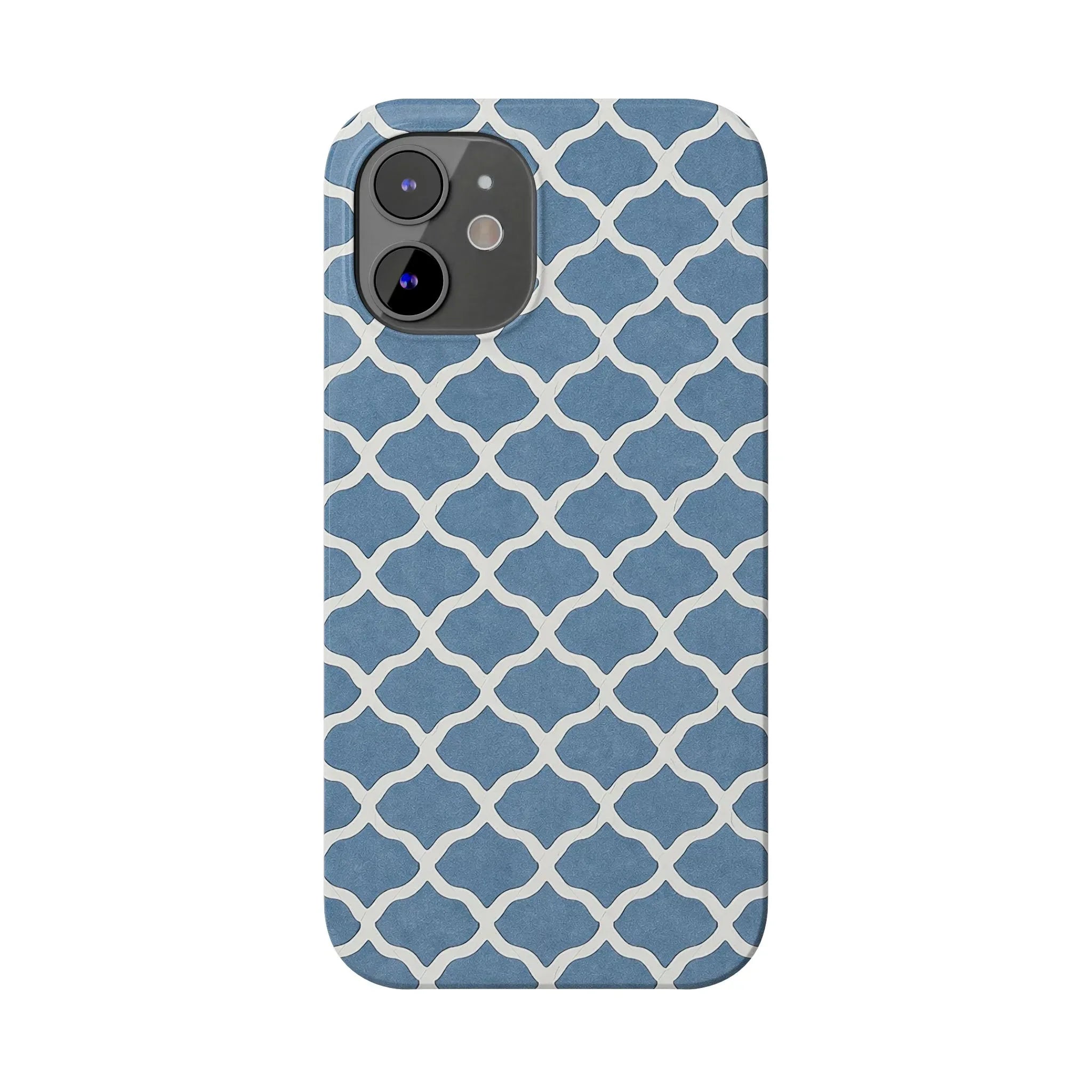 Azure Lattice Pattern Phone Case Slim Phone Cases for iPhone 11-17 - KARARMDESIGN