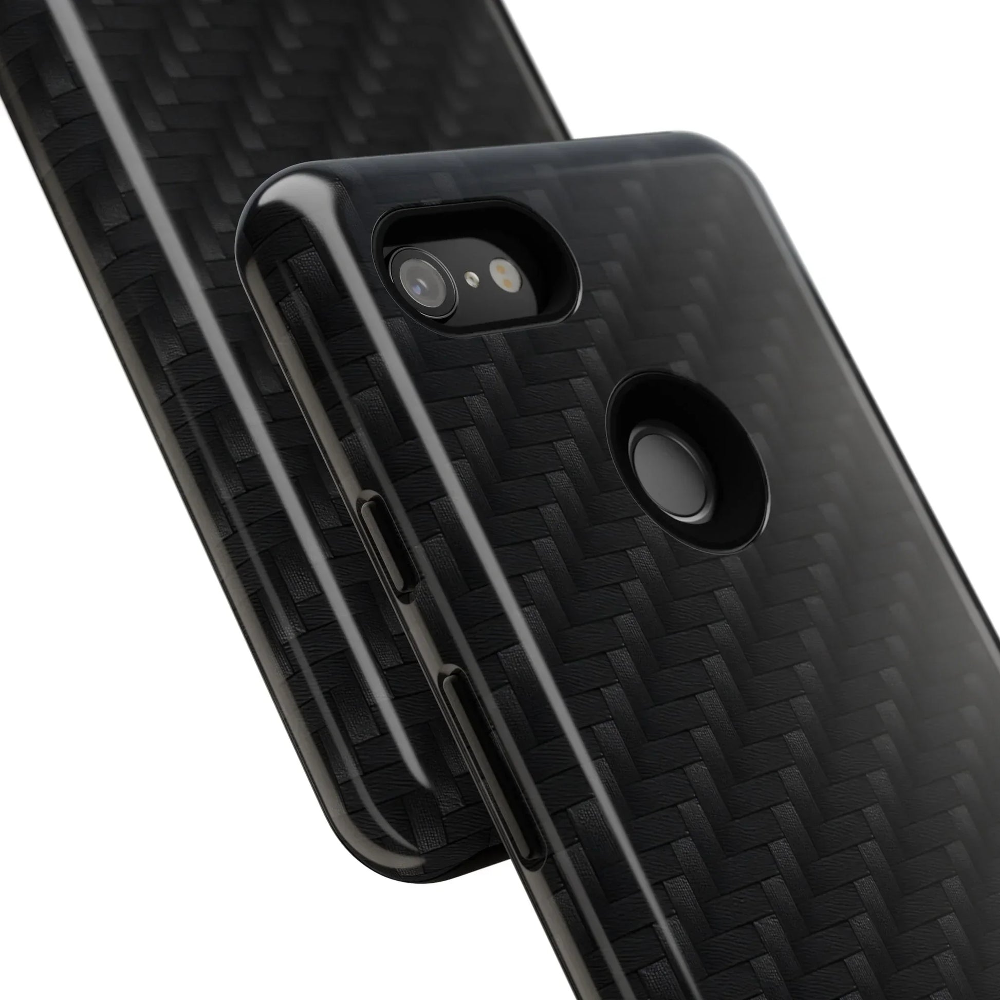 Black Carbon Phone Case Tough Case for iPhone 8-16 and Google Pixel up to 9 Models - KarArmDesign