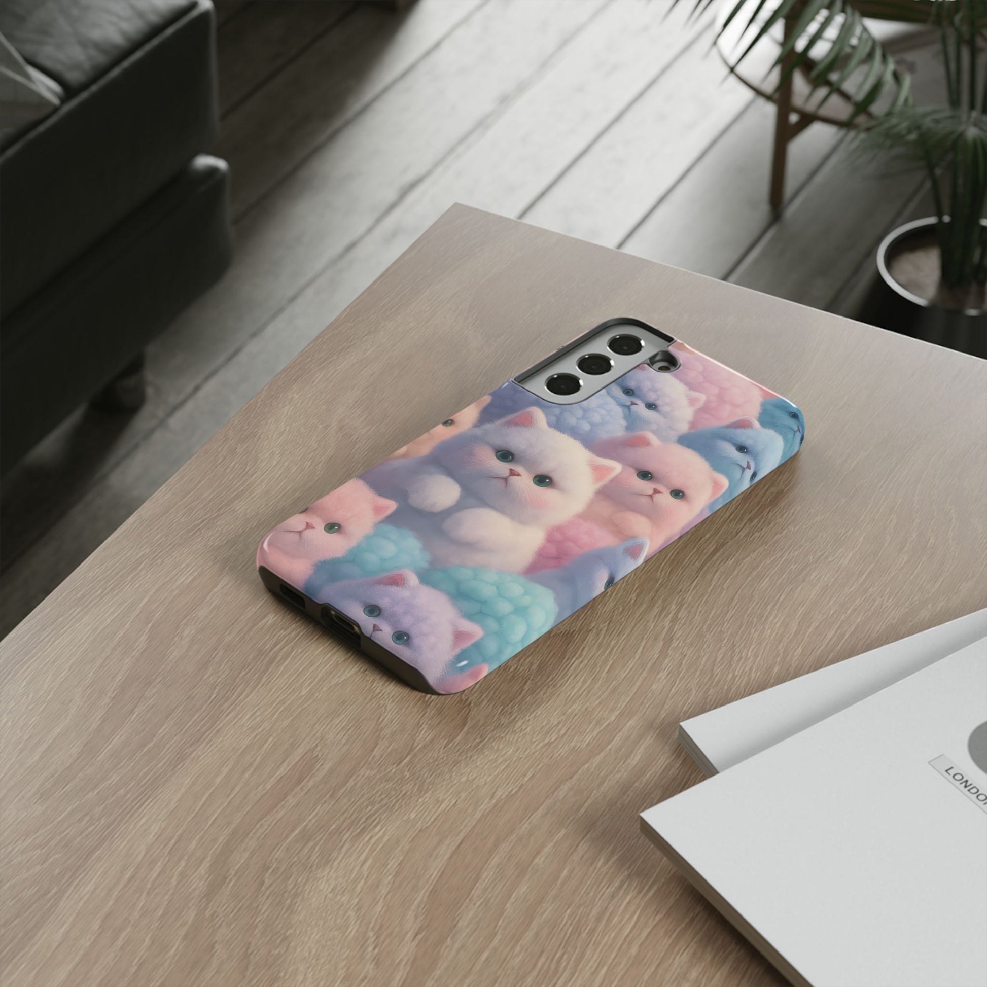 Pastel Kitten Phone Case for iPhone 8-17 and Samsung Galaxy S10-S25 Models - KARARMDESIGN