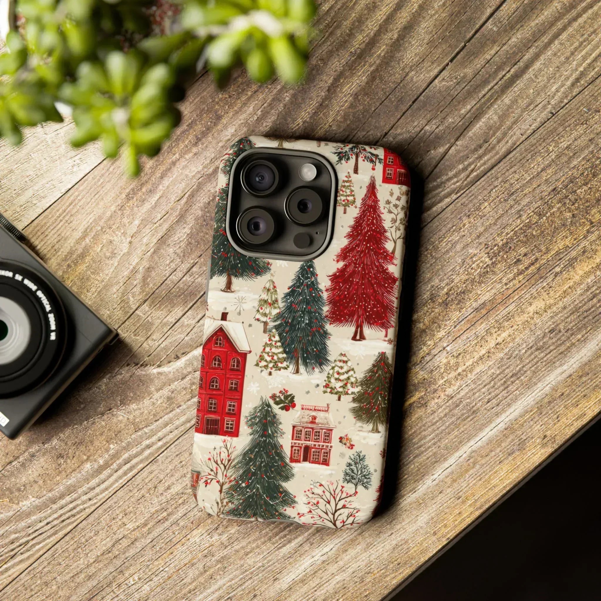 Cozy Winter Village Phone Case for iPhone 11-17 and Galaxy S10-S25 - KARARMDESIGN