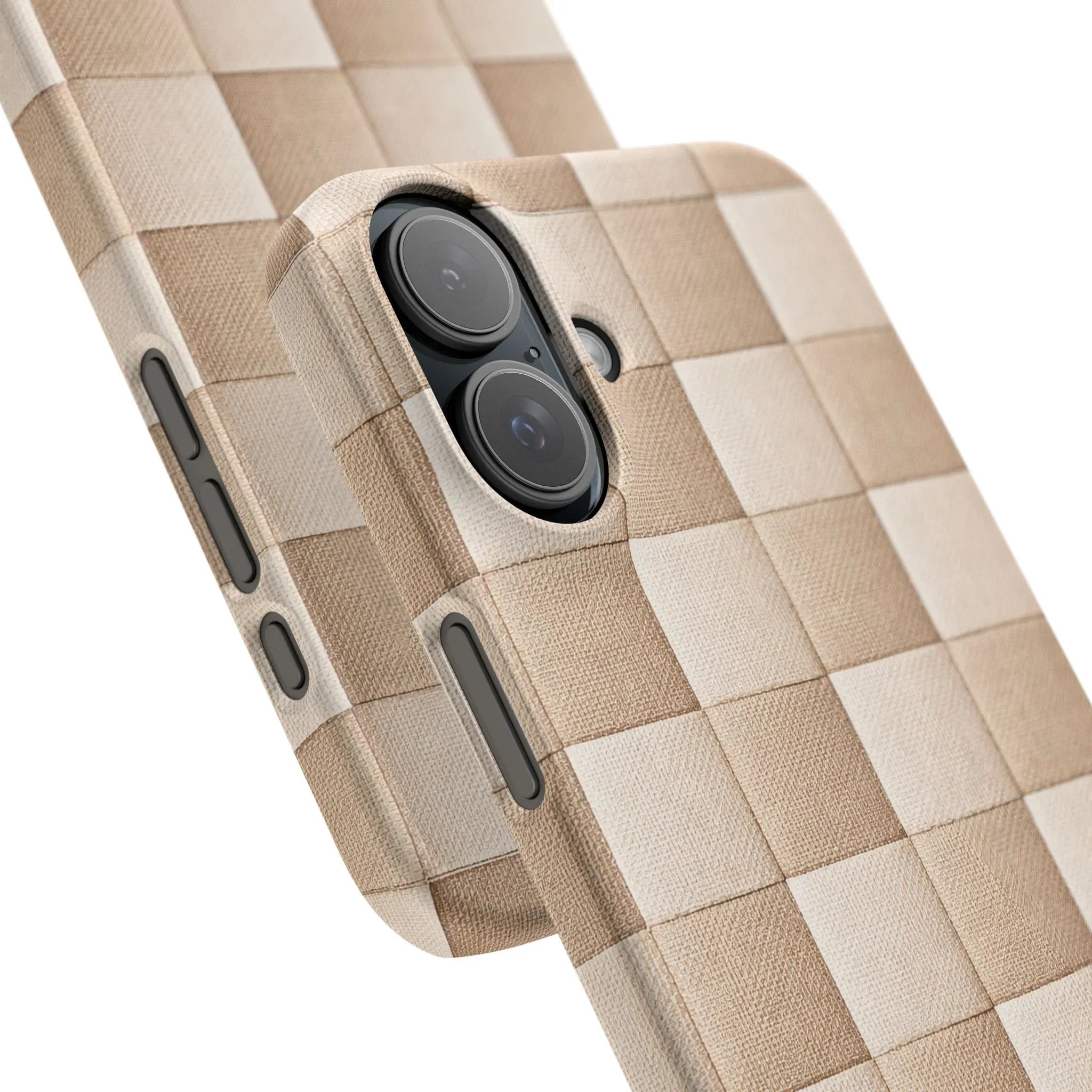 Beige Woven Phone Case for iPhone 11-17 and Galaxy S20-S25 - KARARMDESIGN