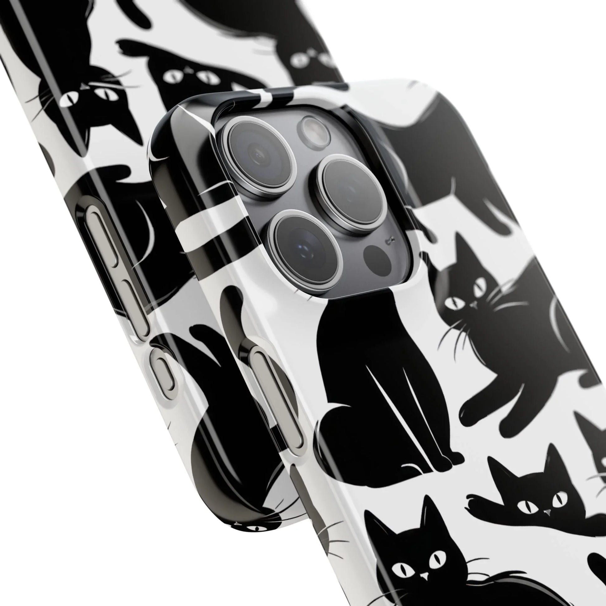 Black Cats Phone Case for iPhone 11-17 and Galaxy S20-S25 - KARARMDESIGN