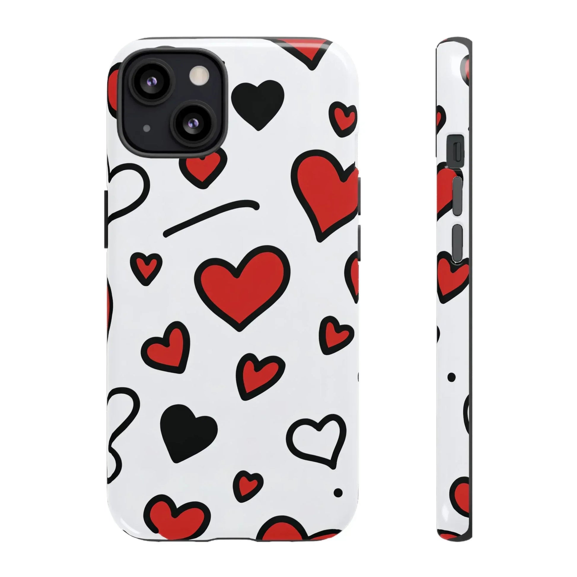 Scattered Hearts Phone Case for iPhone 11-17 and Galaxy S10-S25 - KARARMDESIGN