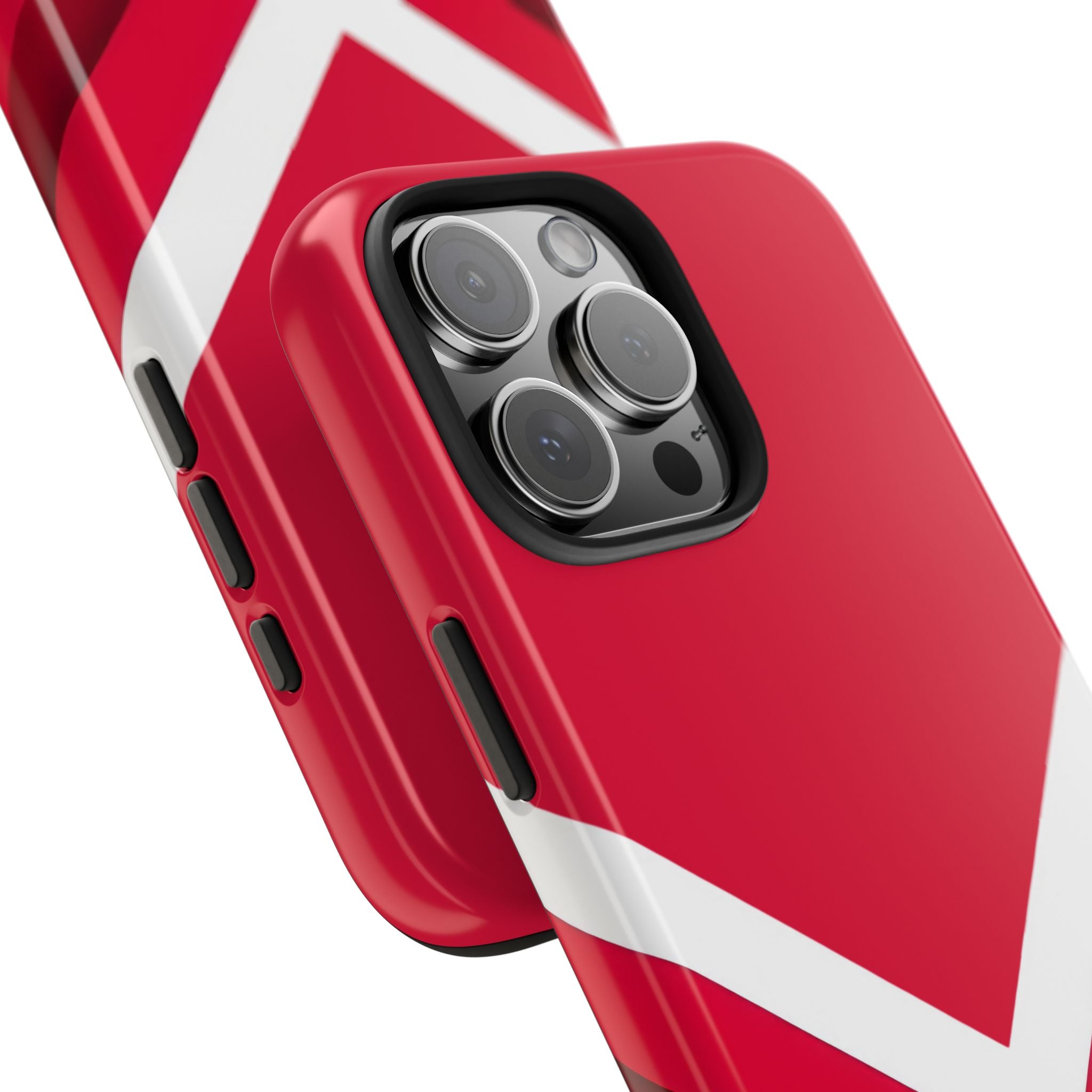 Red Chevron Armor Phone Case for iPhone 11–16 & Galaxy S21–S24