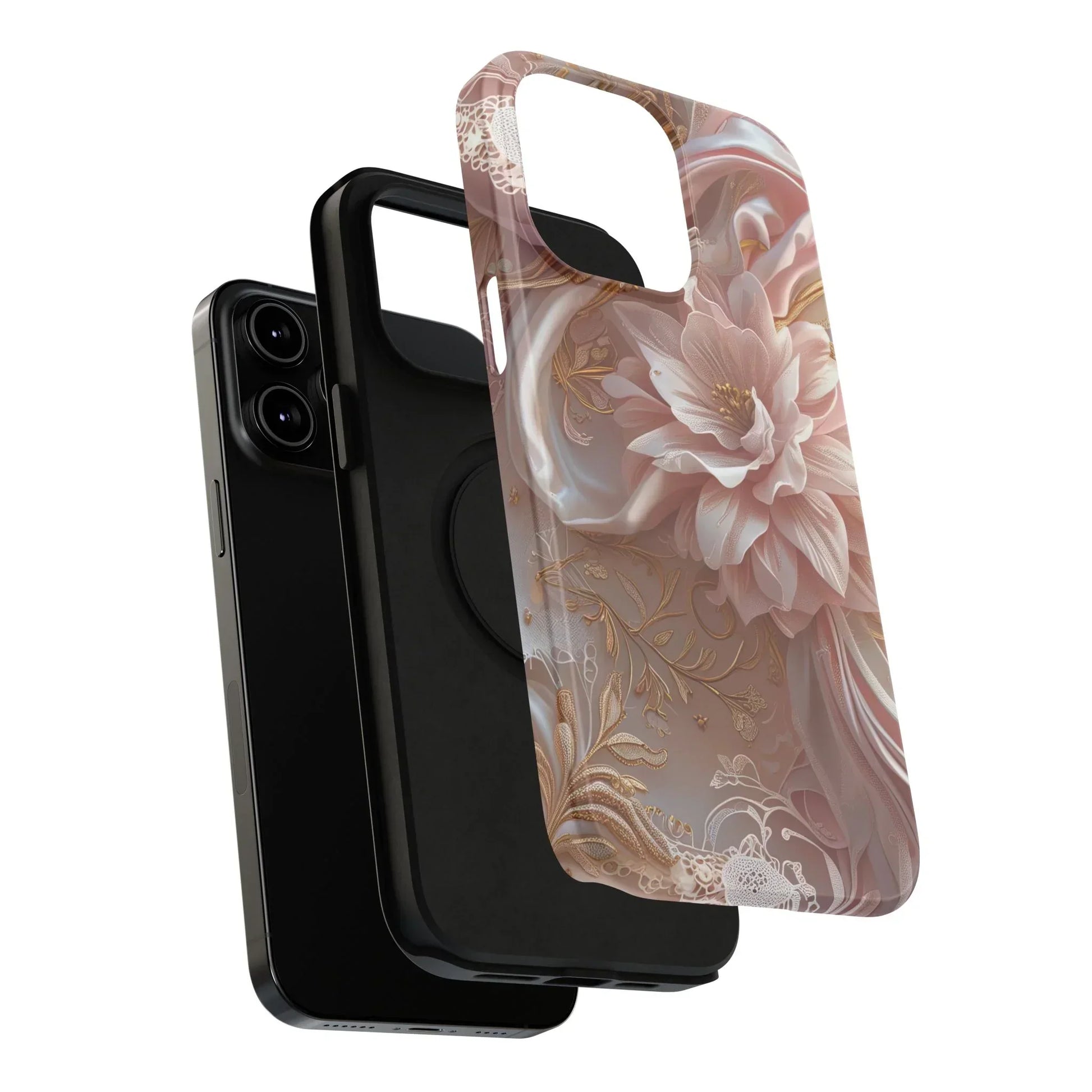 Elegant Floral Impact-Resistant Phone Case for iPhone 12-16 and Samsung Galaxy S21-S22 Models - KarArmDesign