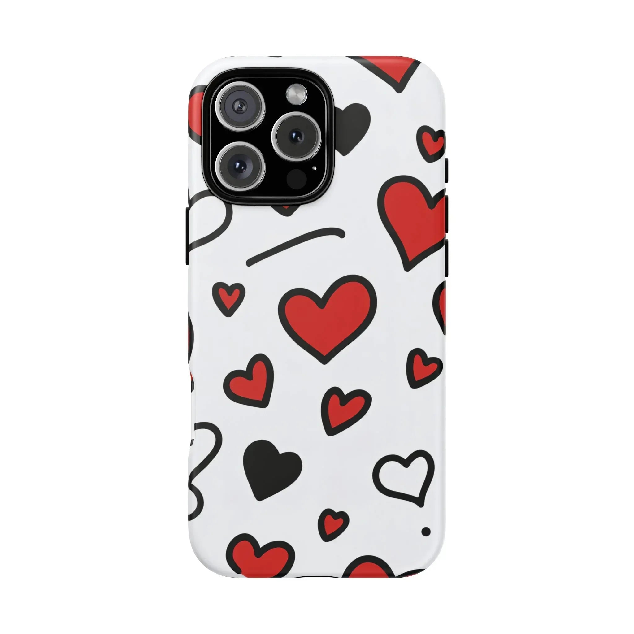 Scattered Hearts Phone Case for iPhone 11-17 and Galaxy S10-S25 - KARARMDESIGN