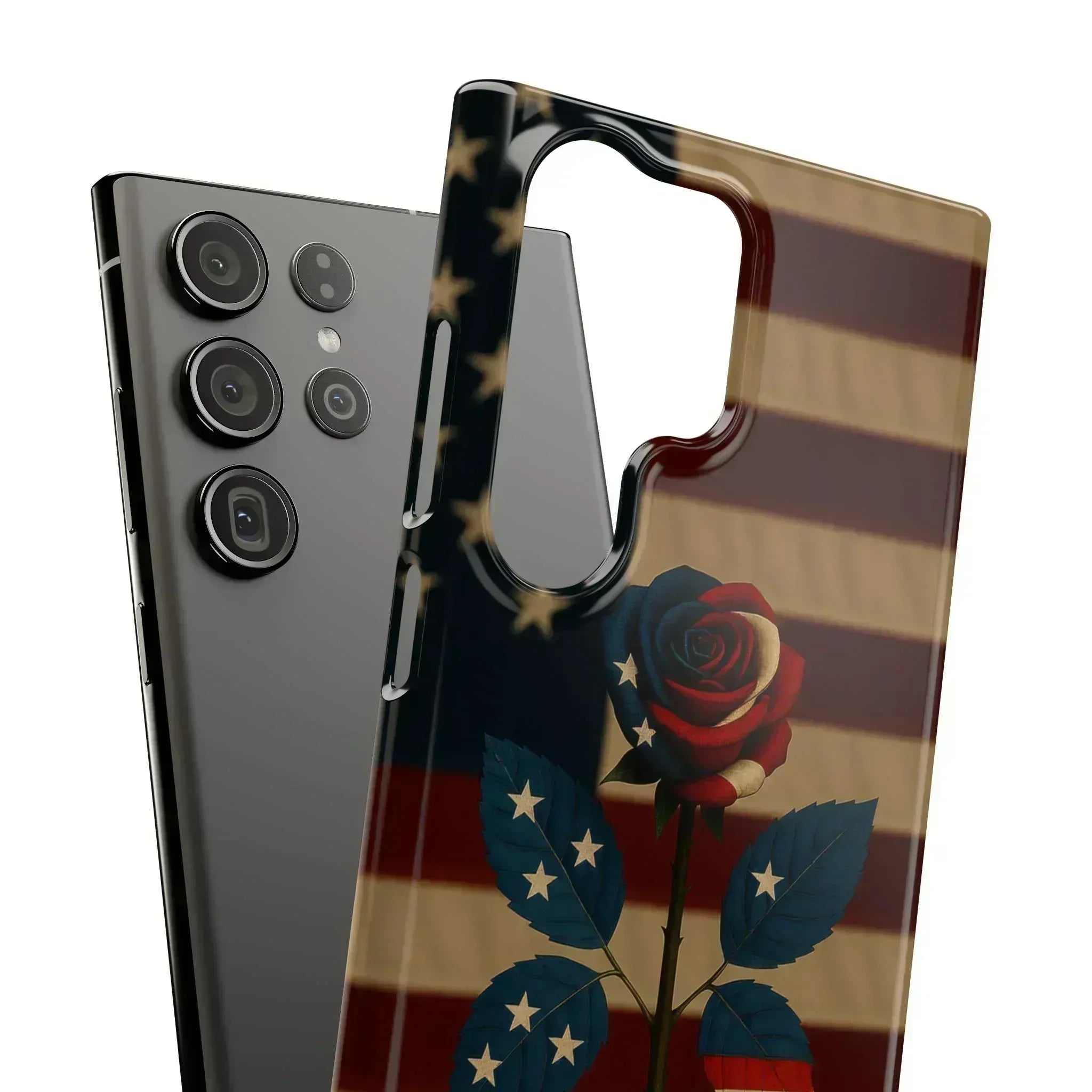 American Rose Flag Phone Case for iPhone 8-16 and Galaxy S10-S24 - KARARMDESIGN