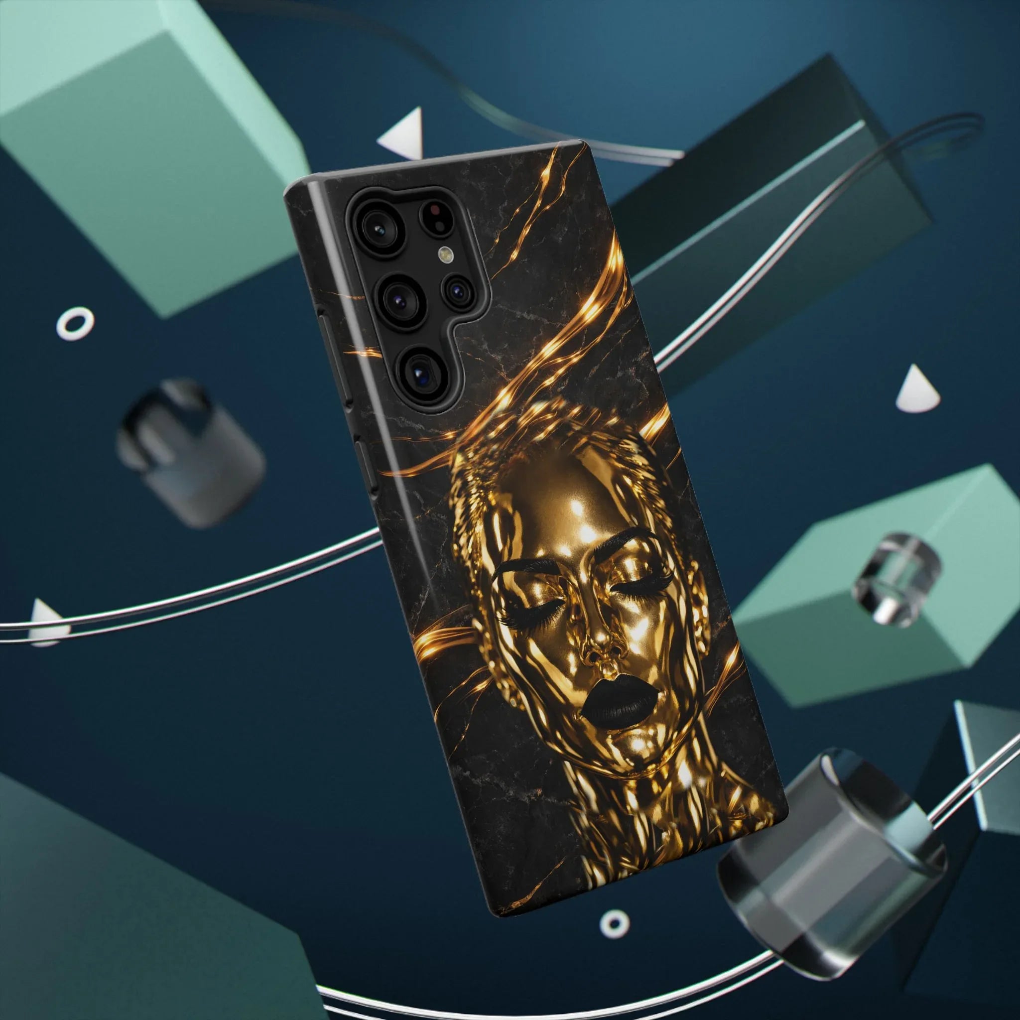 Luxury Gold Portrait Phone Case for iPhone 11-17 and Galaxy S21-S25 - KARARMDESIGN