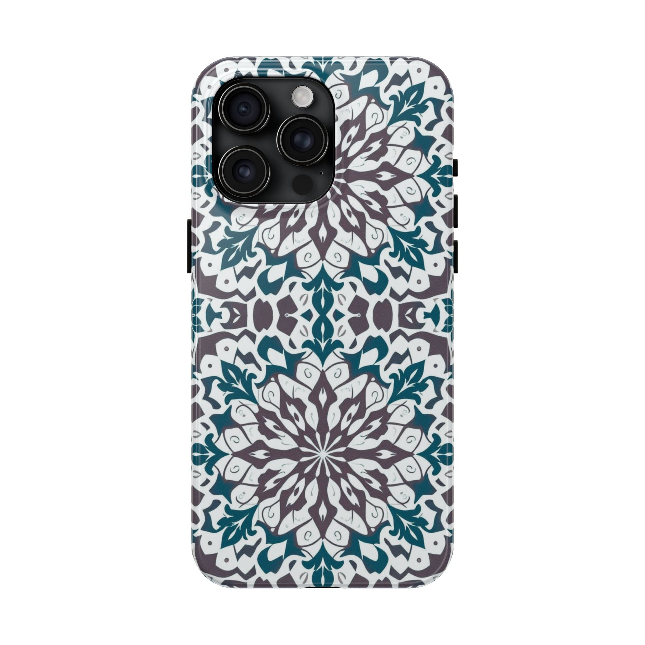 Symmetrical Mandala Phone Case for iPhone 11-17 and Galaxy S21-S25