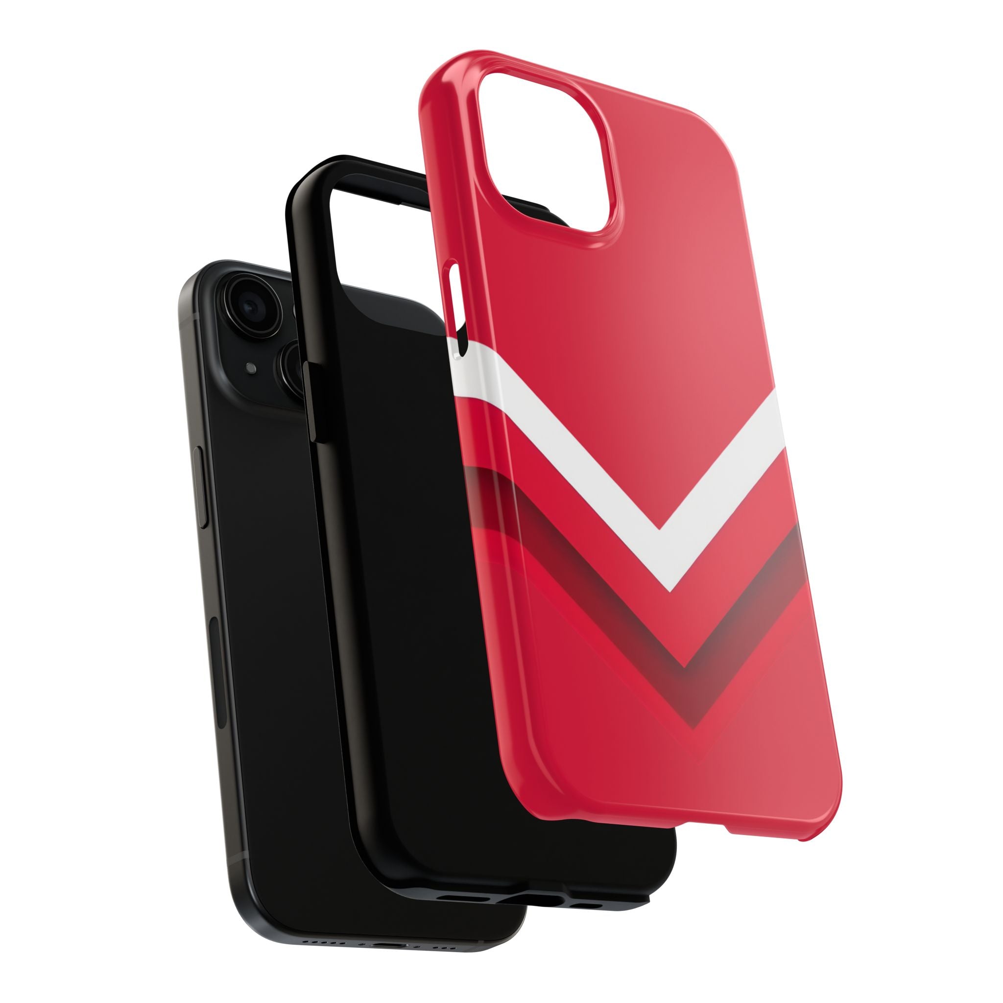 Red Chevron Armor Phone Case for iPhone 11–16 & Galaxy S21–S24