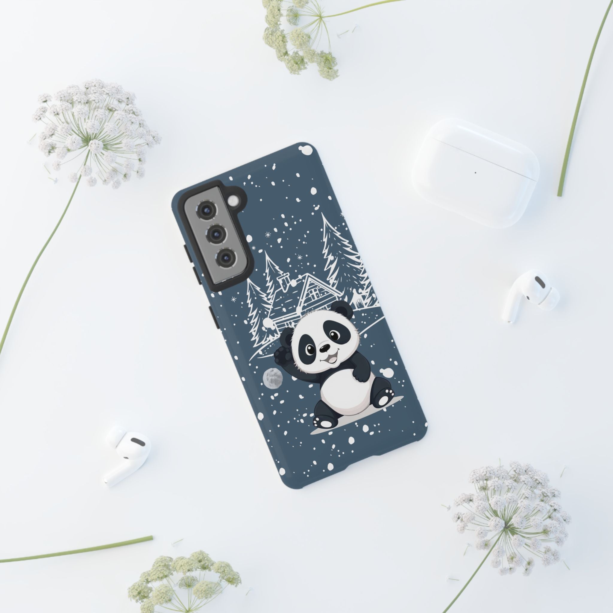 Cute Panda Phone Case for Samsung Galaxy S20–S26 & Google Pixel 6–9