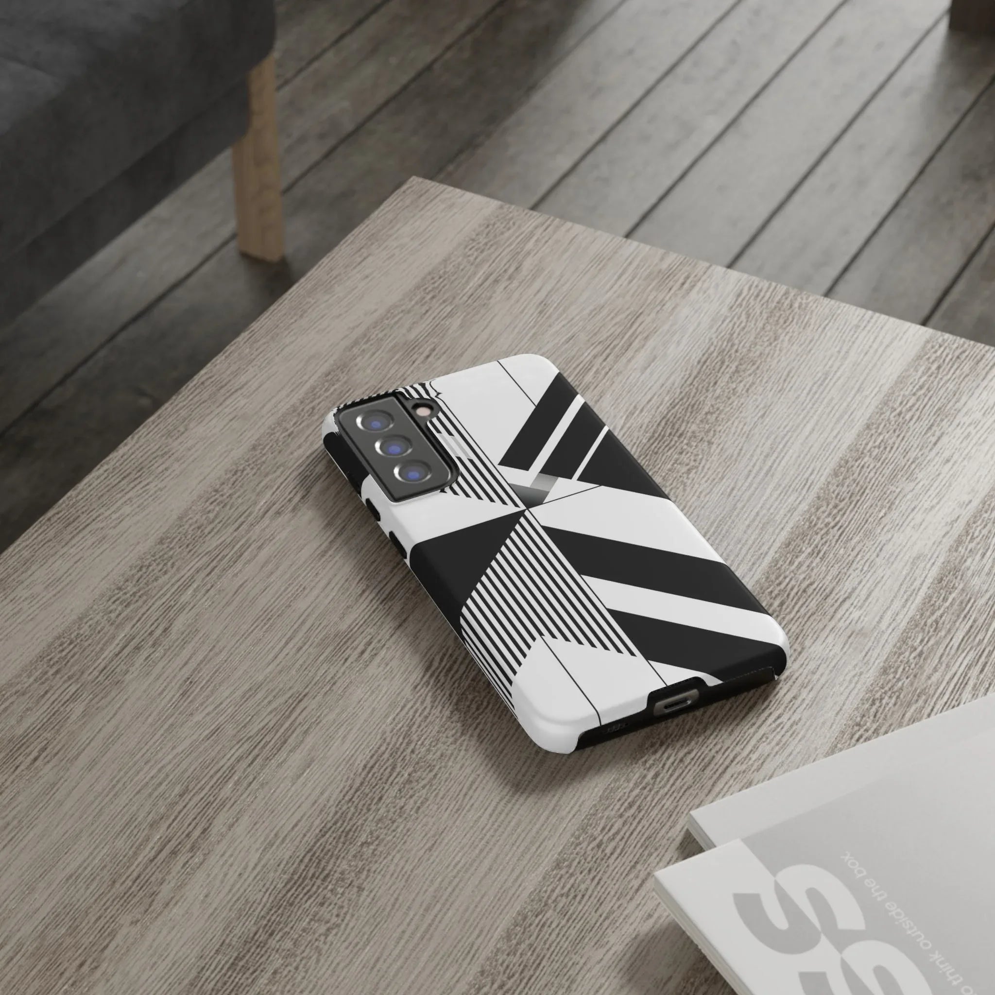 Monochrome Tough Phone Case for iPhone 11-16 and Galaxy S20–S25 - KARARMDESIGN