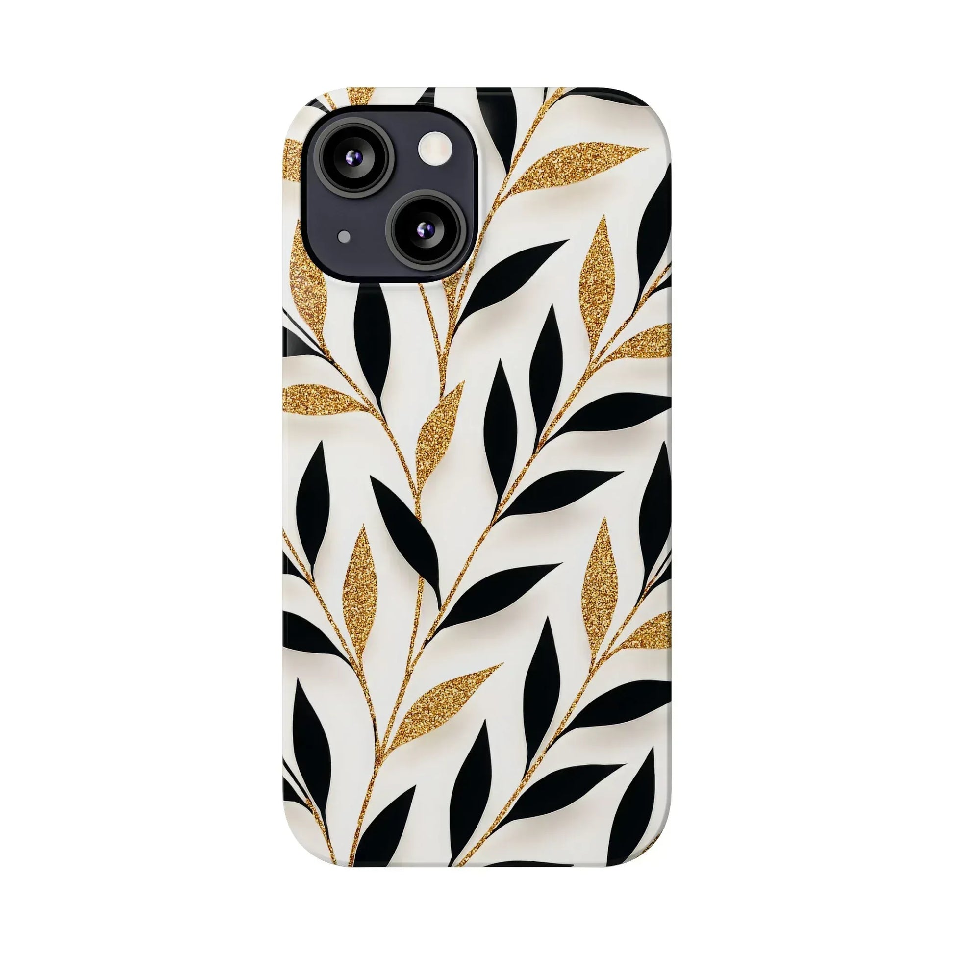 Botanical Gold Leaf Phone Case for iPhone 11-17 - KARARMDESIGN
