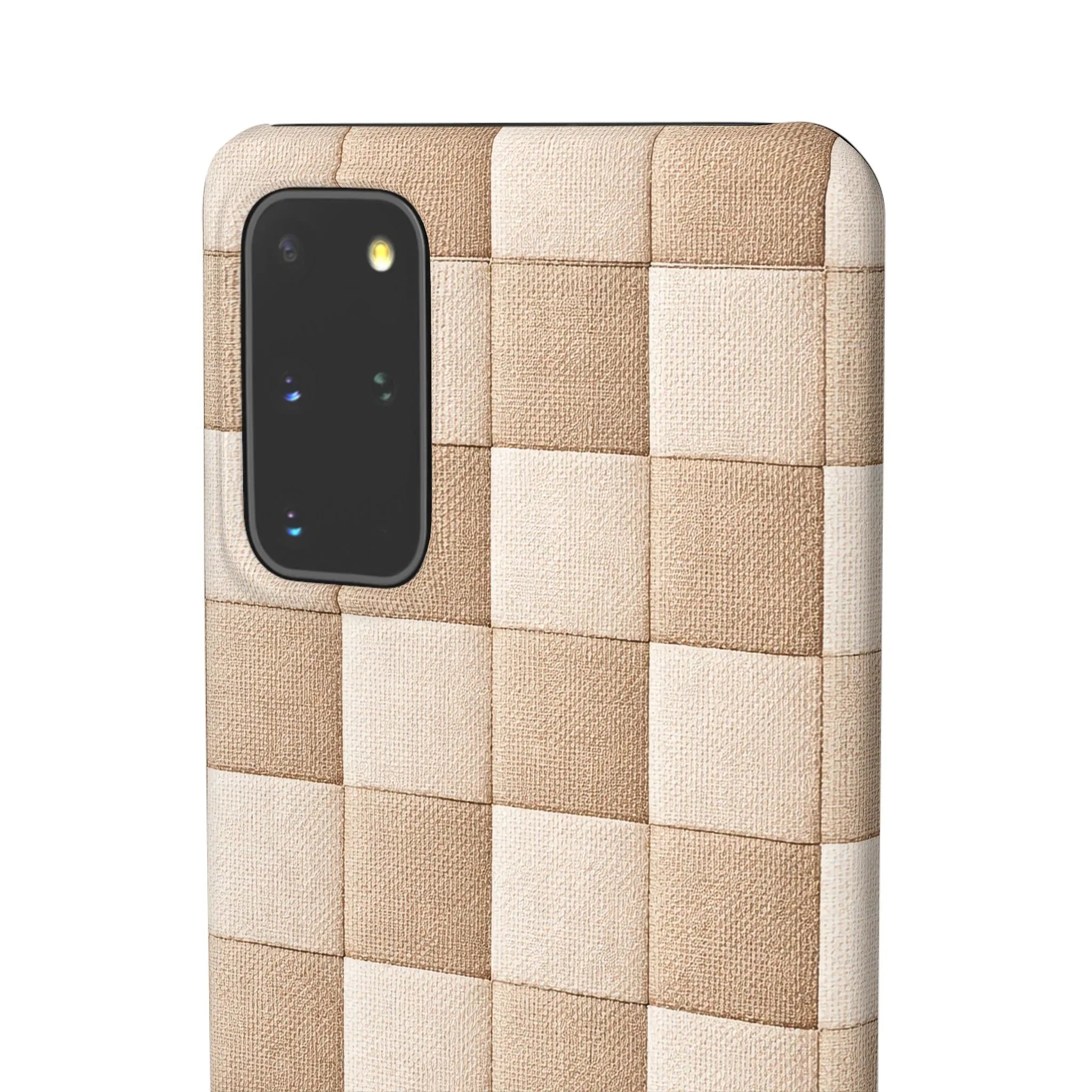 Beige Woven Phone Case for iPhone 11-17 and Galaxy S20-S25 - KARARMDESIGN