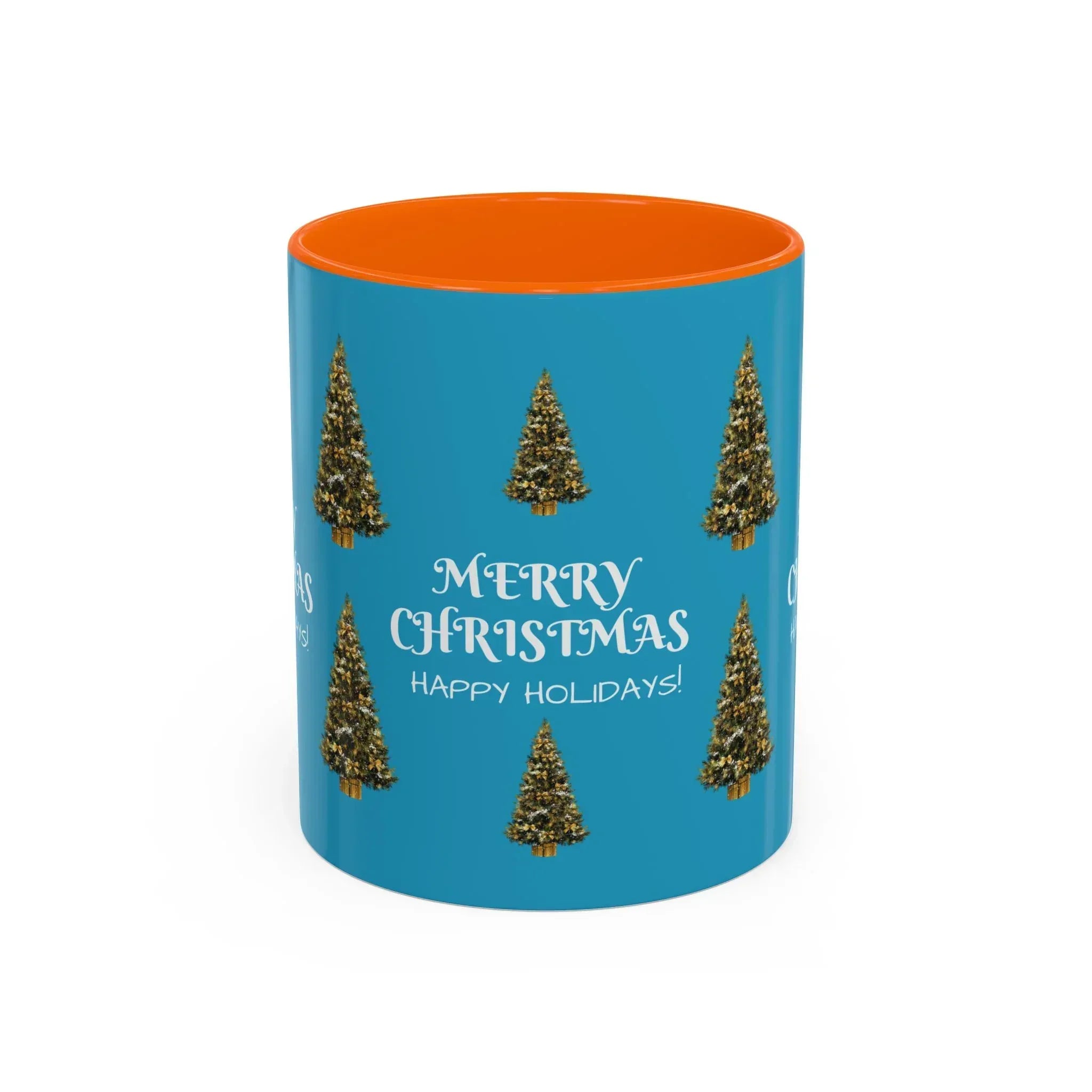 Merry Christmas and Happy Holidays Mug - Accent Coffee Mug (11, 15oz) - KARARMDESIGN