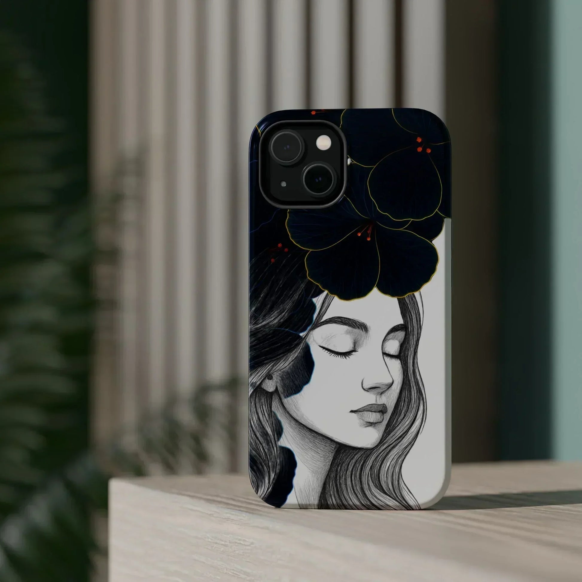 Dark Floral Elegance Phone Case for iPhone 13-16 Models - KarArmDesign