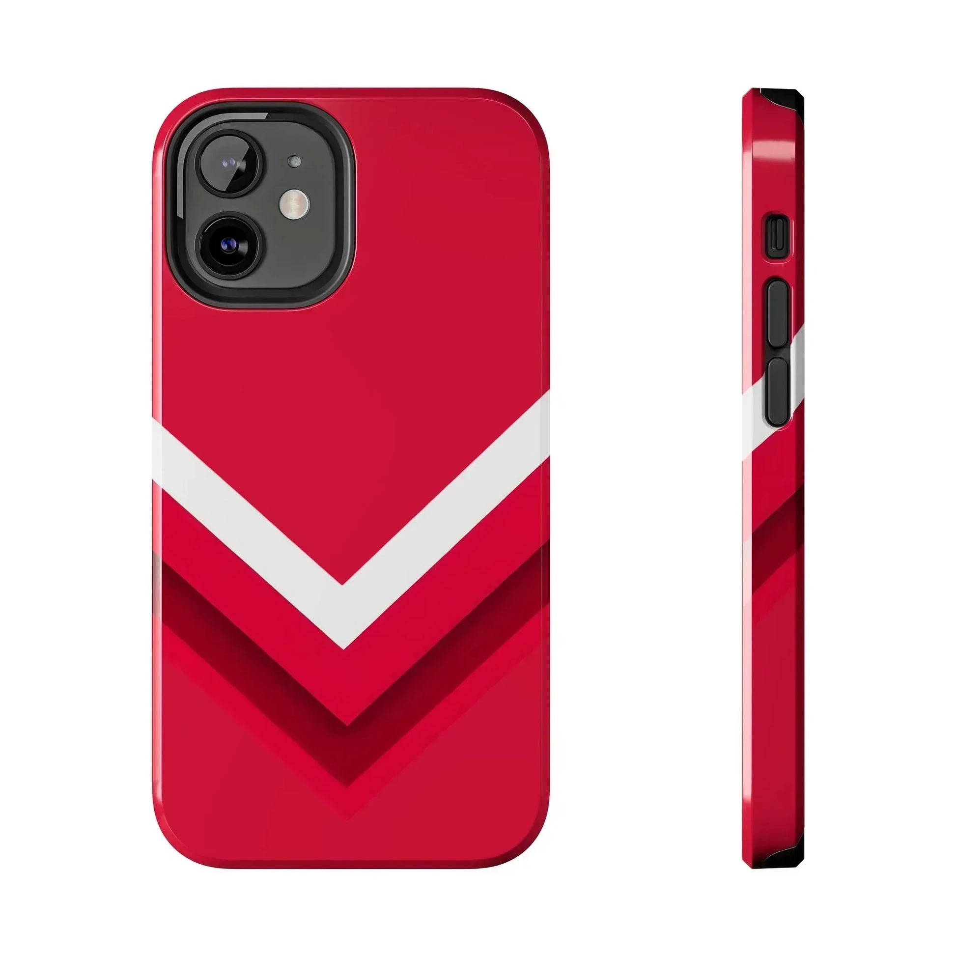 Red Chevron Armor Phone Case for iPhone 11–16 & Galaxy S21–S24 - KARARMDESIGN