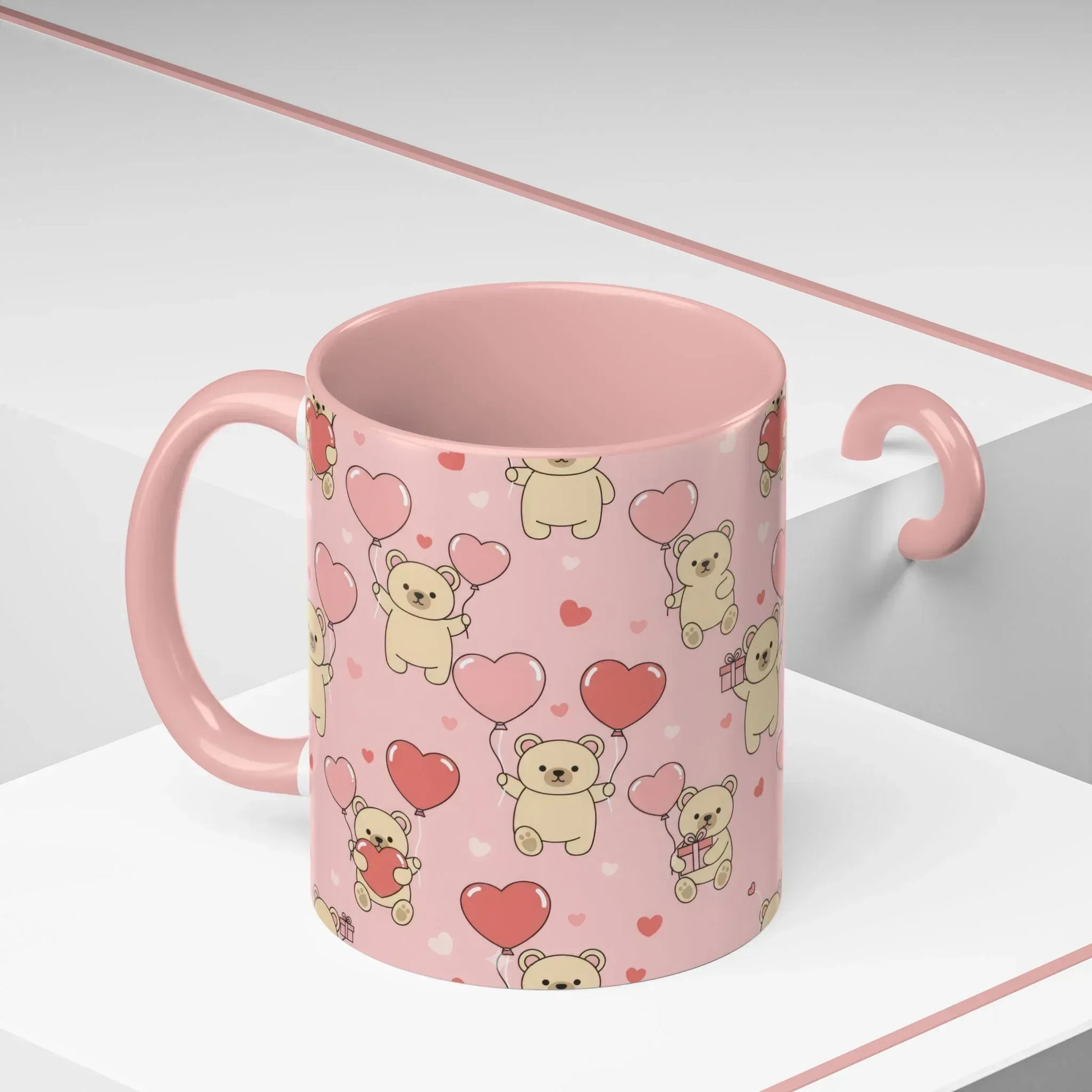 Teddy's Valentine Parade Mug - Accent Coffee Mug (11, 15oz) - KARARMDESIGN