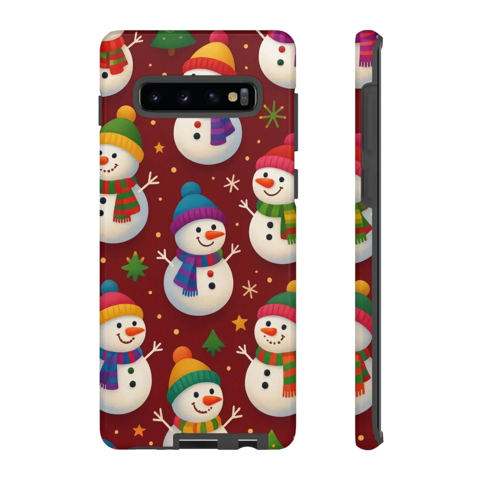 Festive Snowmen Parade Phone Case for iPhone 11–17 and Galaxy S10–S25 - KARARMDESIGN
