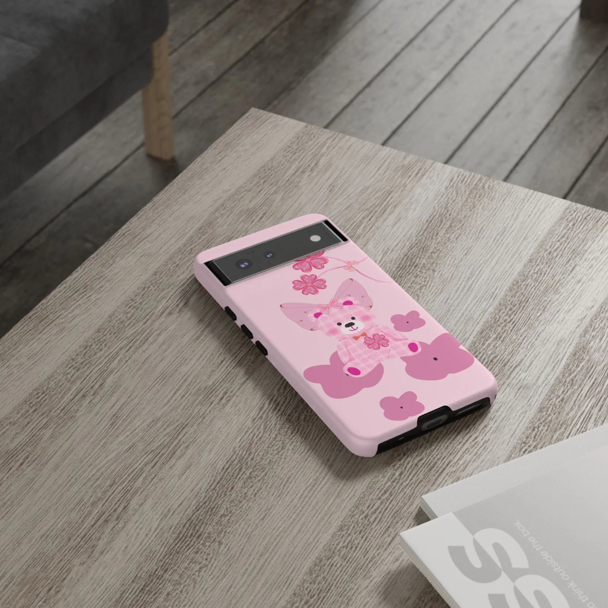 Pink Teddy Bear Phone Cases for iPhone, Pixel and Galaxy - KARARMDESIGN