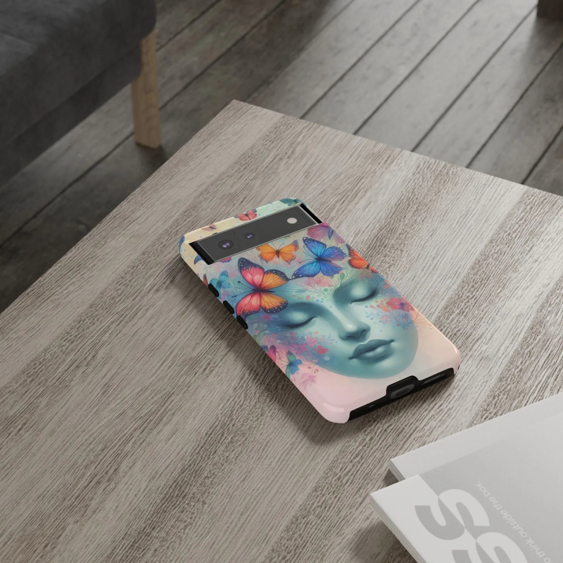 Butterfly Bloom Dreamy Woman Phone Case for Galaxy and Pixel - KARARMDESIGN