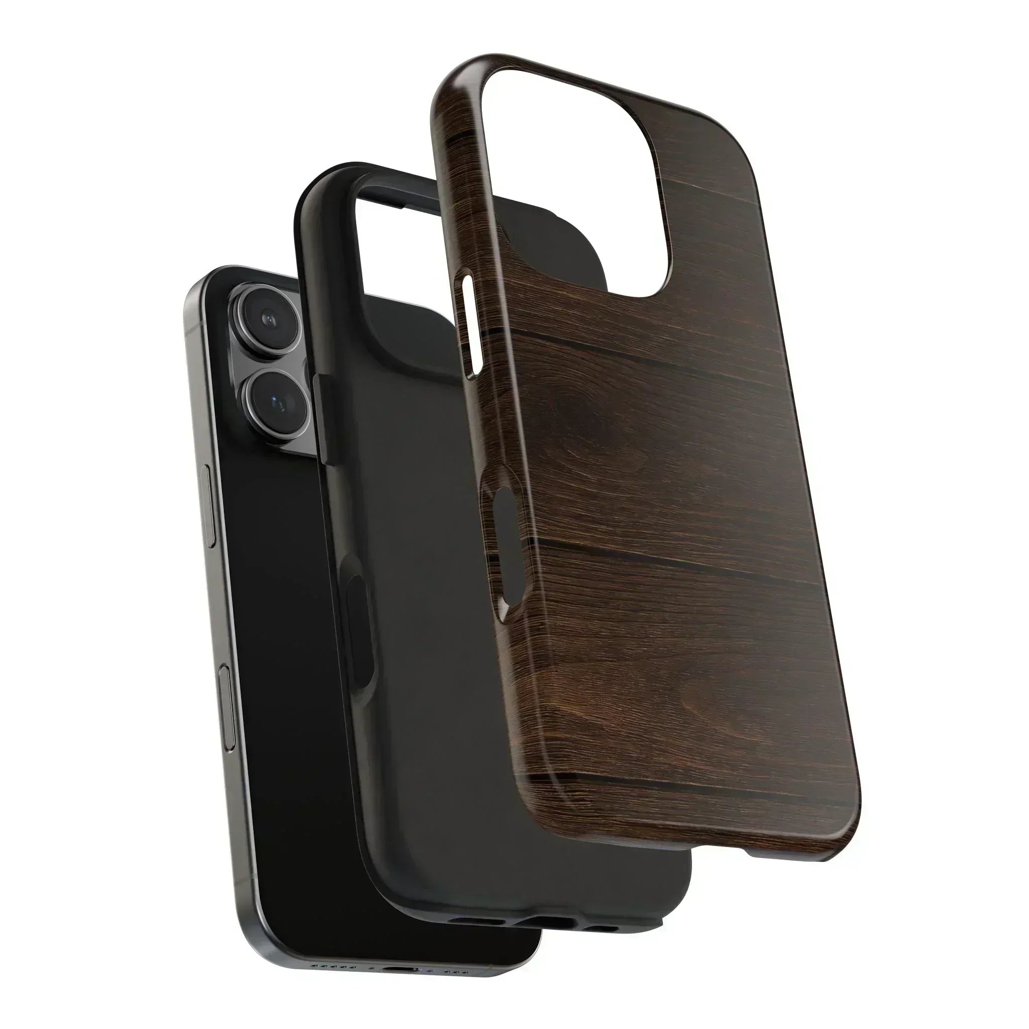 Dark Wood Grain Phone Case for iPhone and Galaxy - KARARMDESIGN