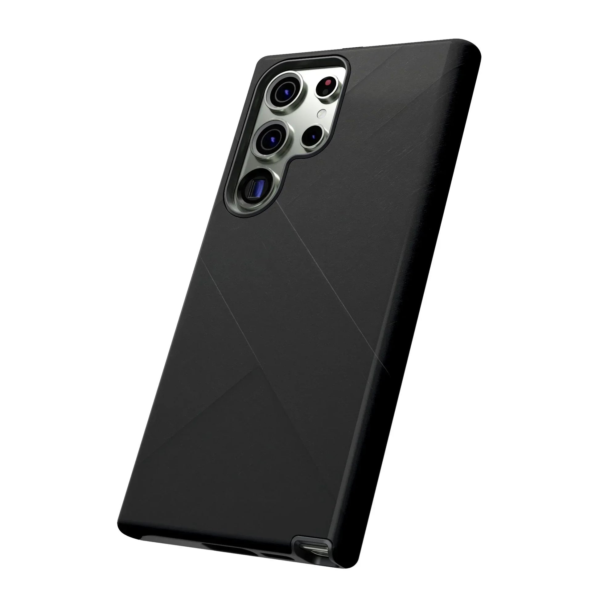 Matte Black Diagonal Line Phone Case for iPhone 8-16 and Galaxy S10-S25 Models - KarArmDesign