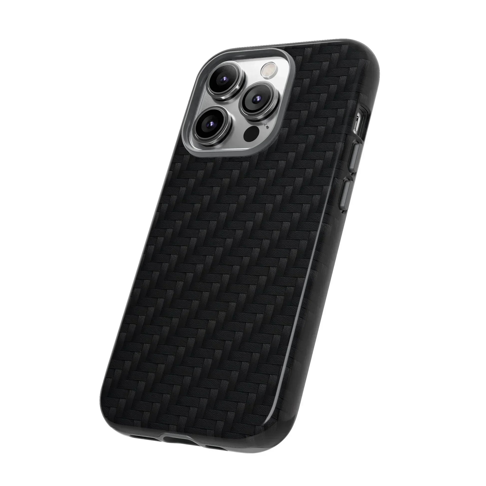 Black Carbon Phone Case Tough Case for iPhone 8-16 and Google Pixel up to 9 Models - KarArmDesign