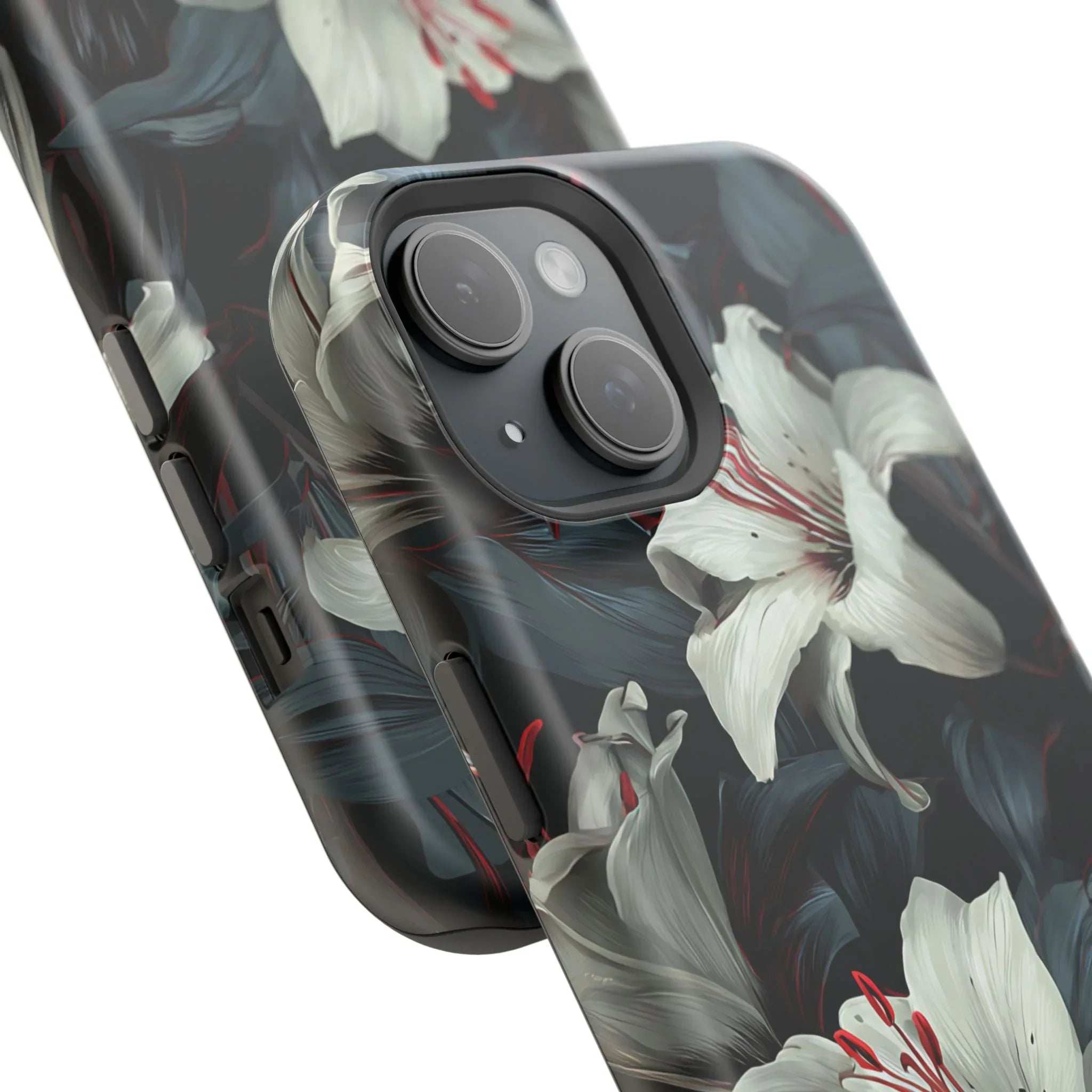 White Lily Floral Phone Case for iPhone 13-17 - KARARMDESIGN