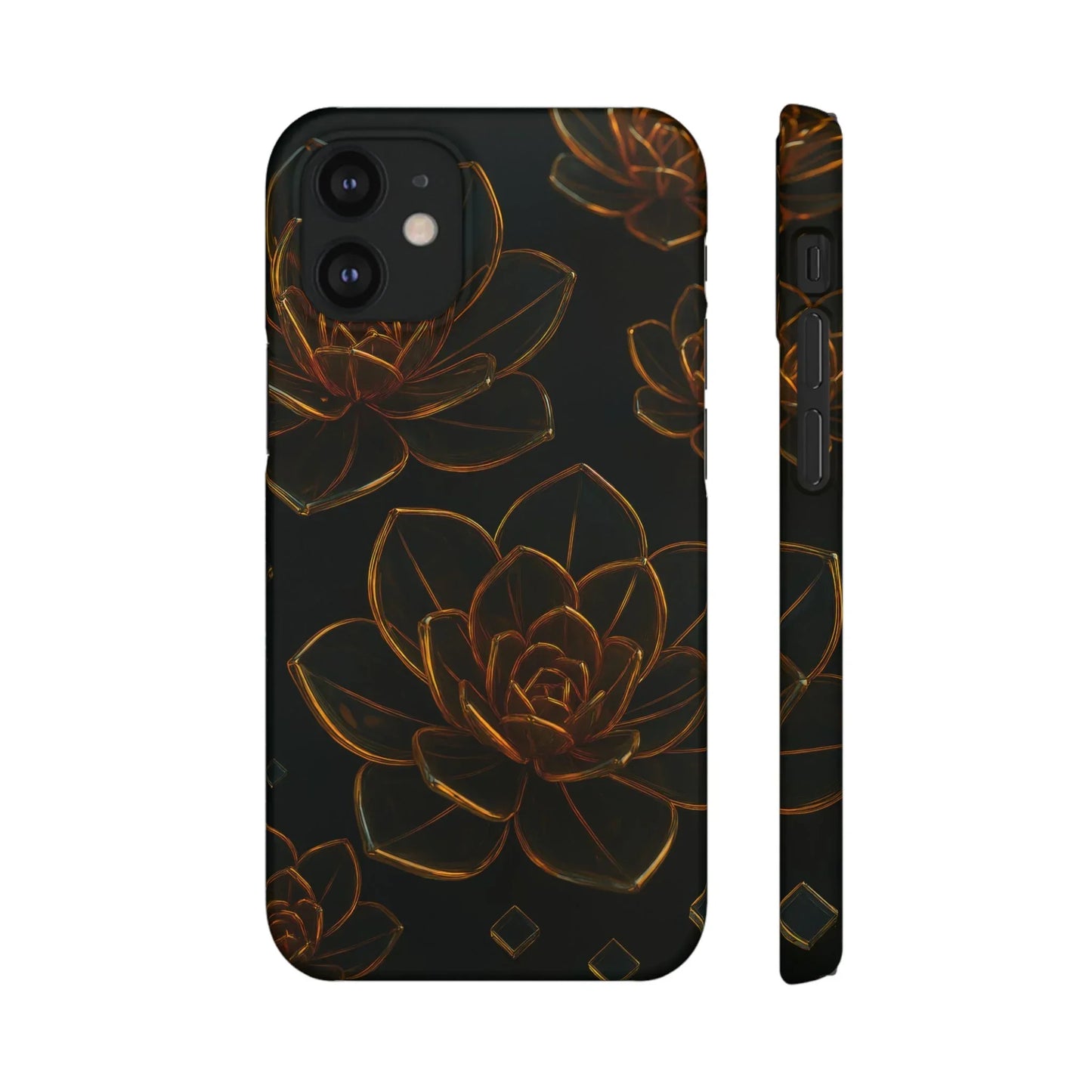 Glass Flower Phone Case for iPhone 7-16 and Galaxy S10-S24 Models