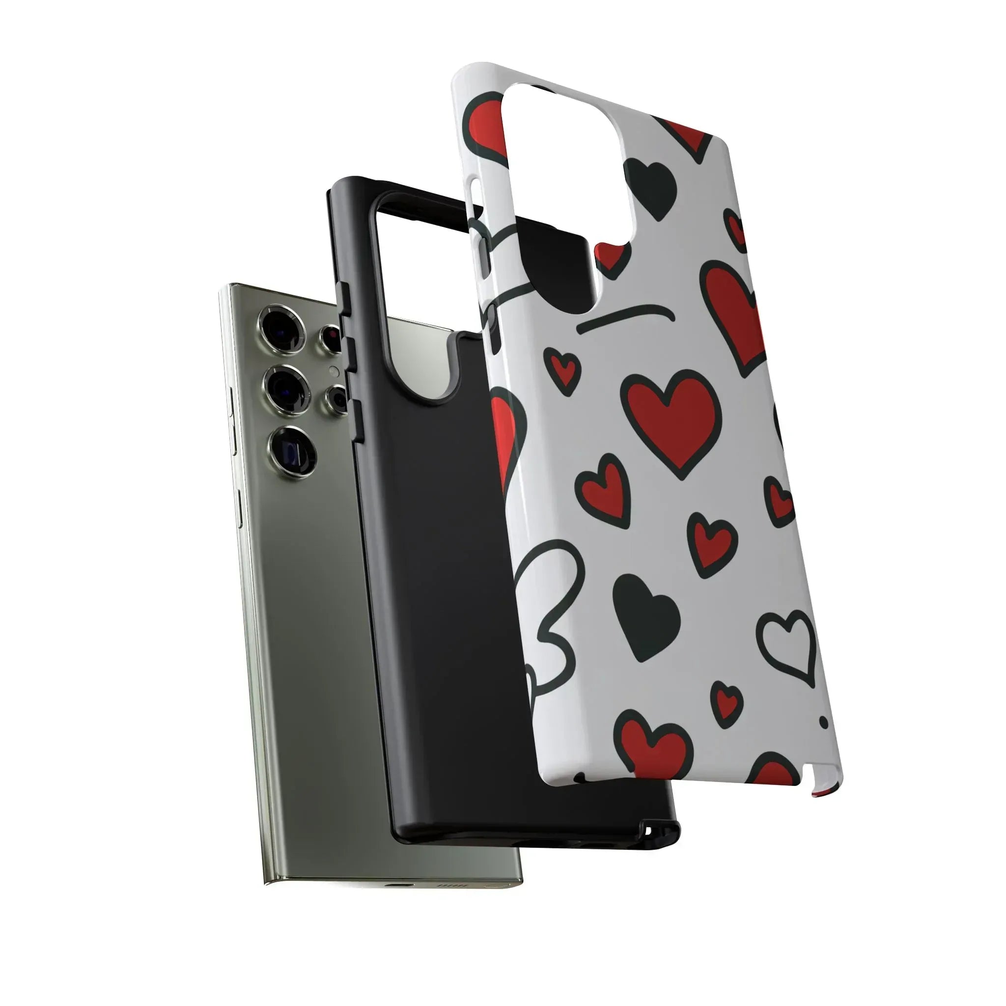 Scattered Hearts Phone Case for iPhone 11-17 and Galaxy S10-S25 - KARARMDESIGN