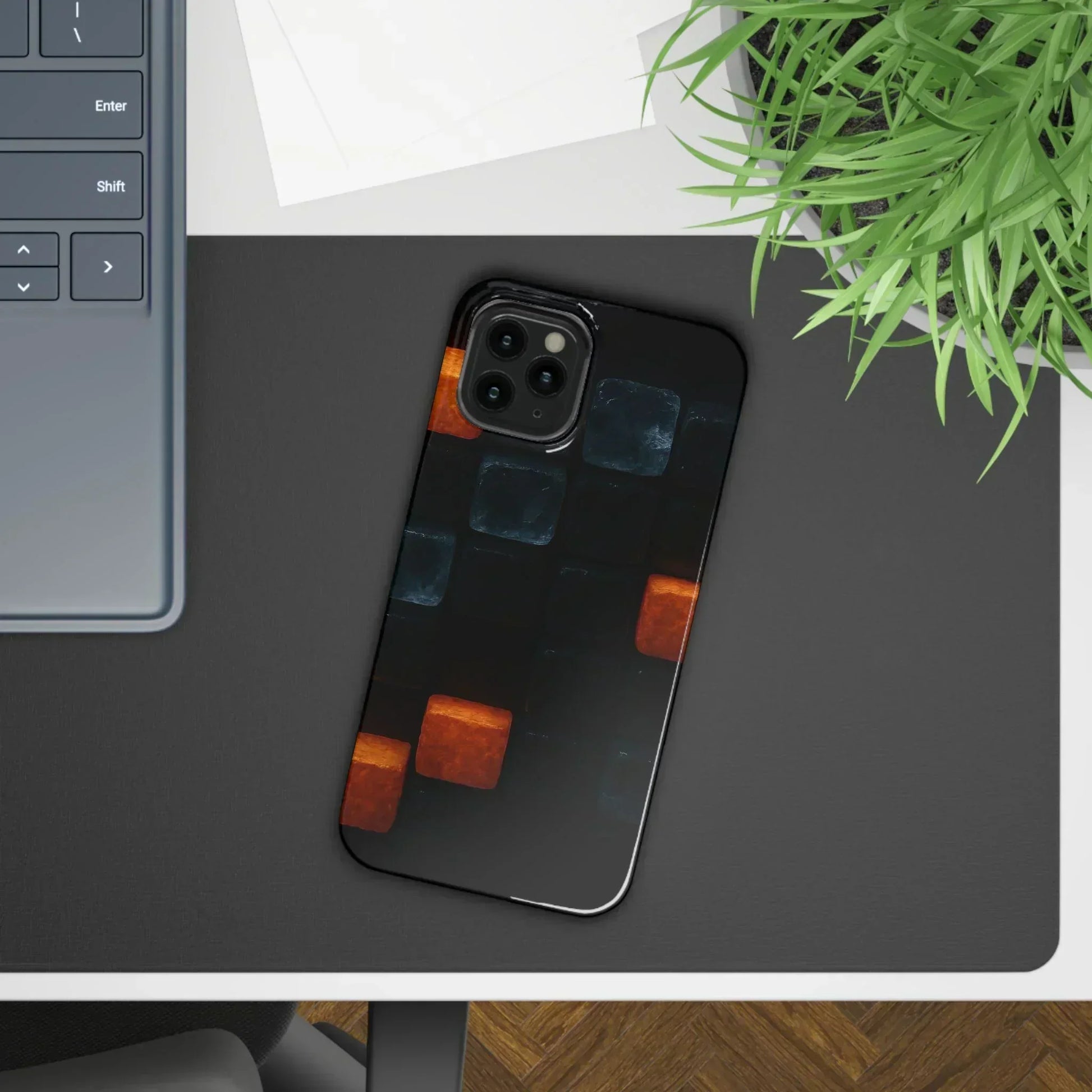 Blue Geometric Phone Case for iPhone 12-16 Models - KarArmDesign
