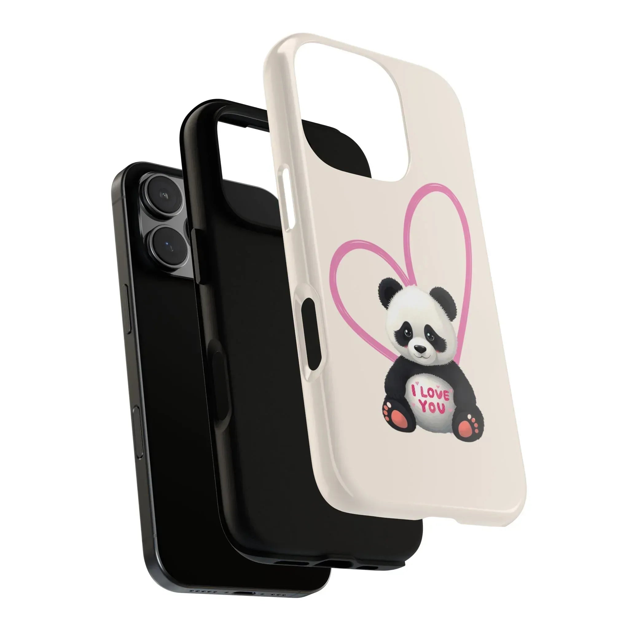 Cute Panda Heart Love Phone Case for iPhone 8-16 - KARARMDESIGN