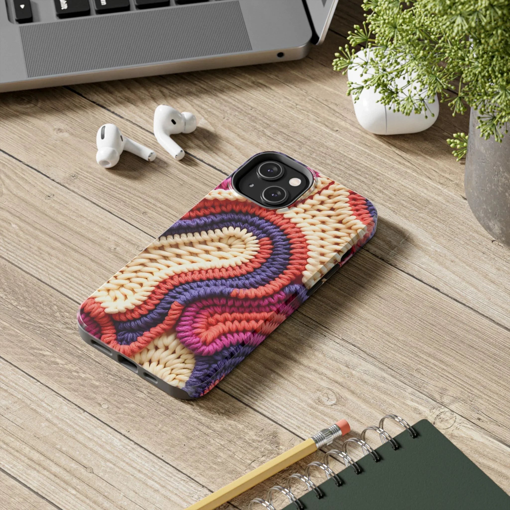 Handwoven Textile Art Phone Case for iPhone 11-17 and Galaxy S21-S25 - KARARMDESIGN