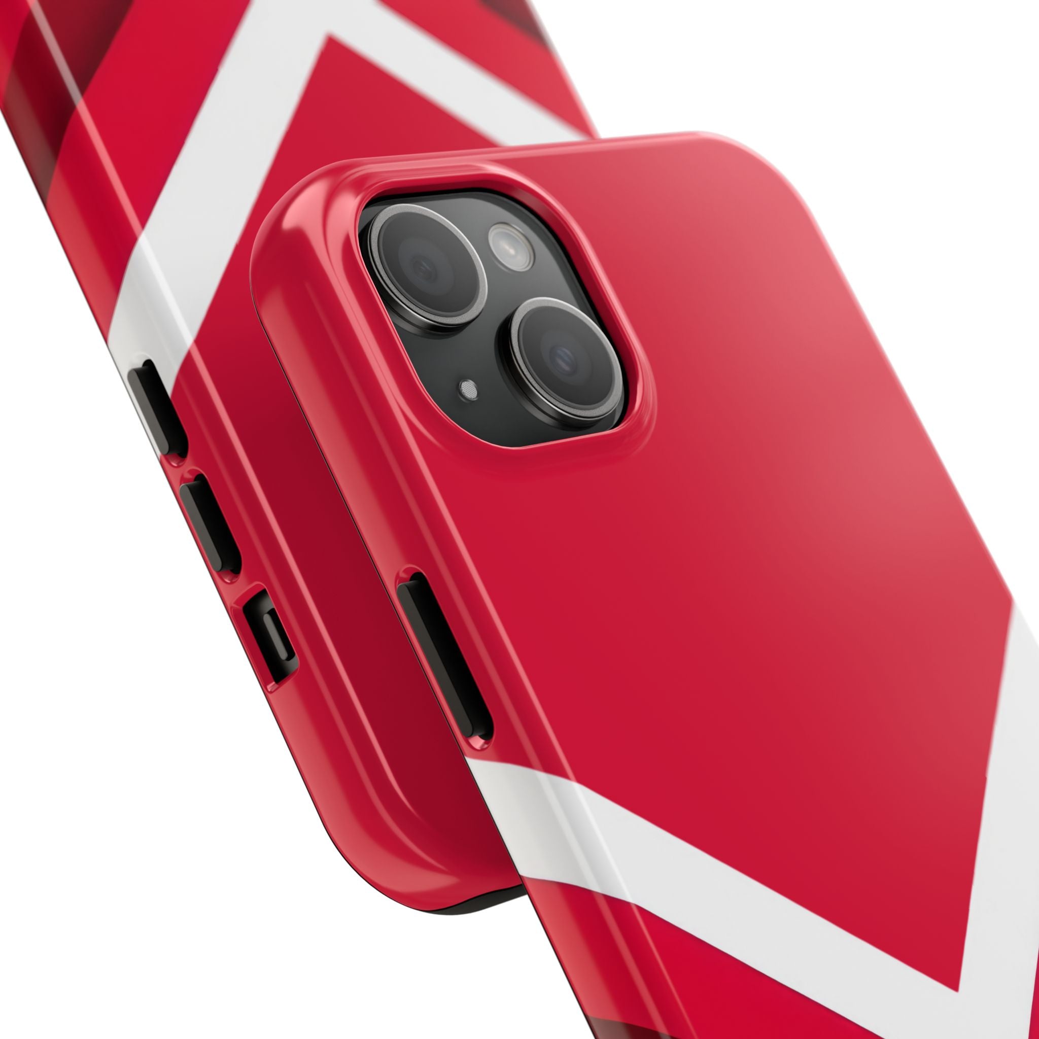 Red Chevron Armor Phone Case for iPhone 11–16 & Galaxy S21–S24