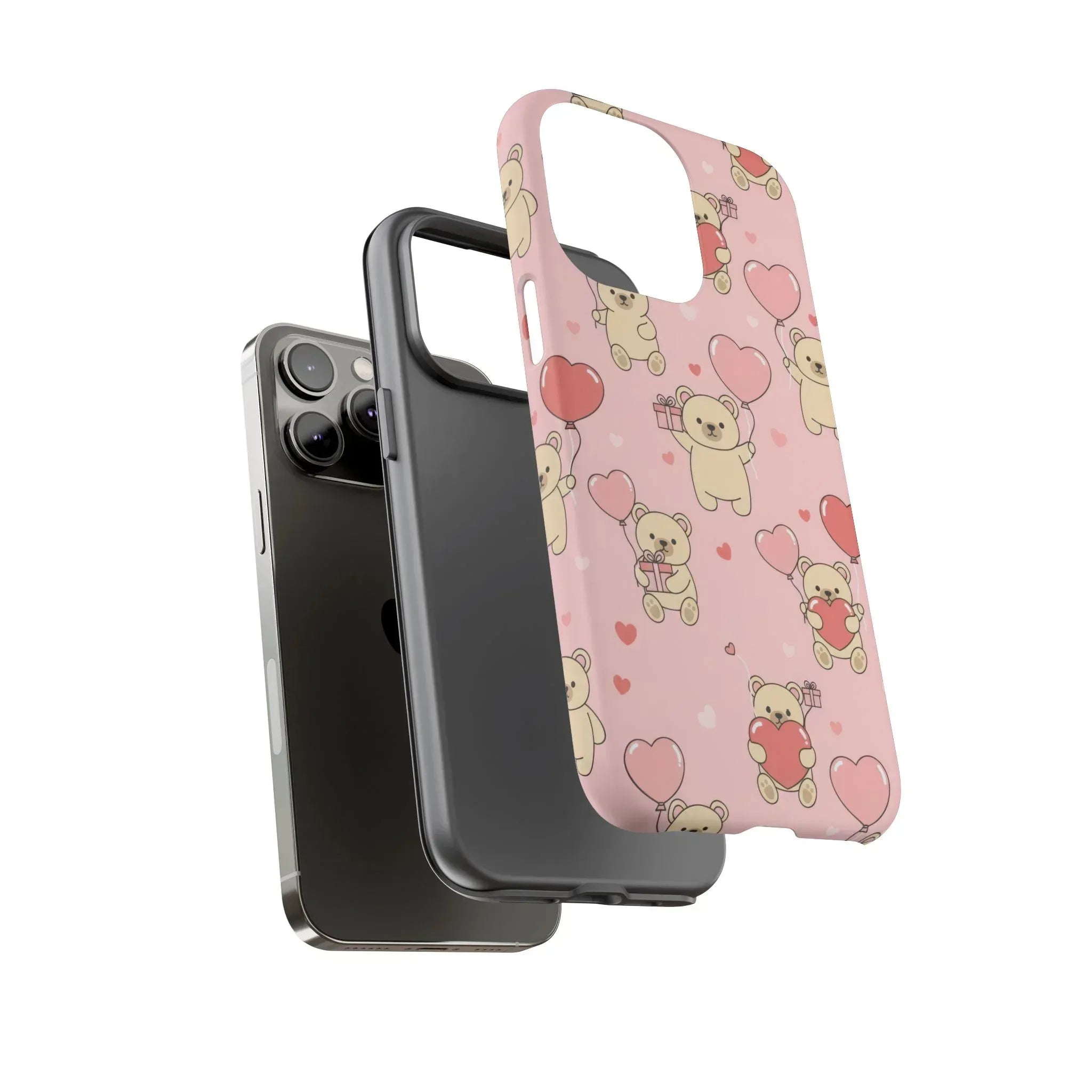 Teddy's Valentine Parade Phone Case for iPhone 11-17 and Galaxy S21-S25 - KARARMDESIGN
