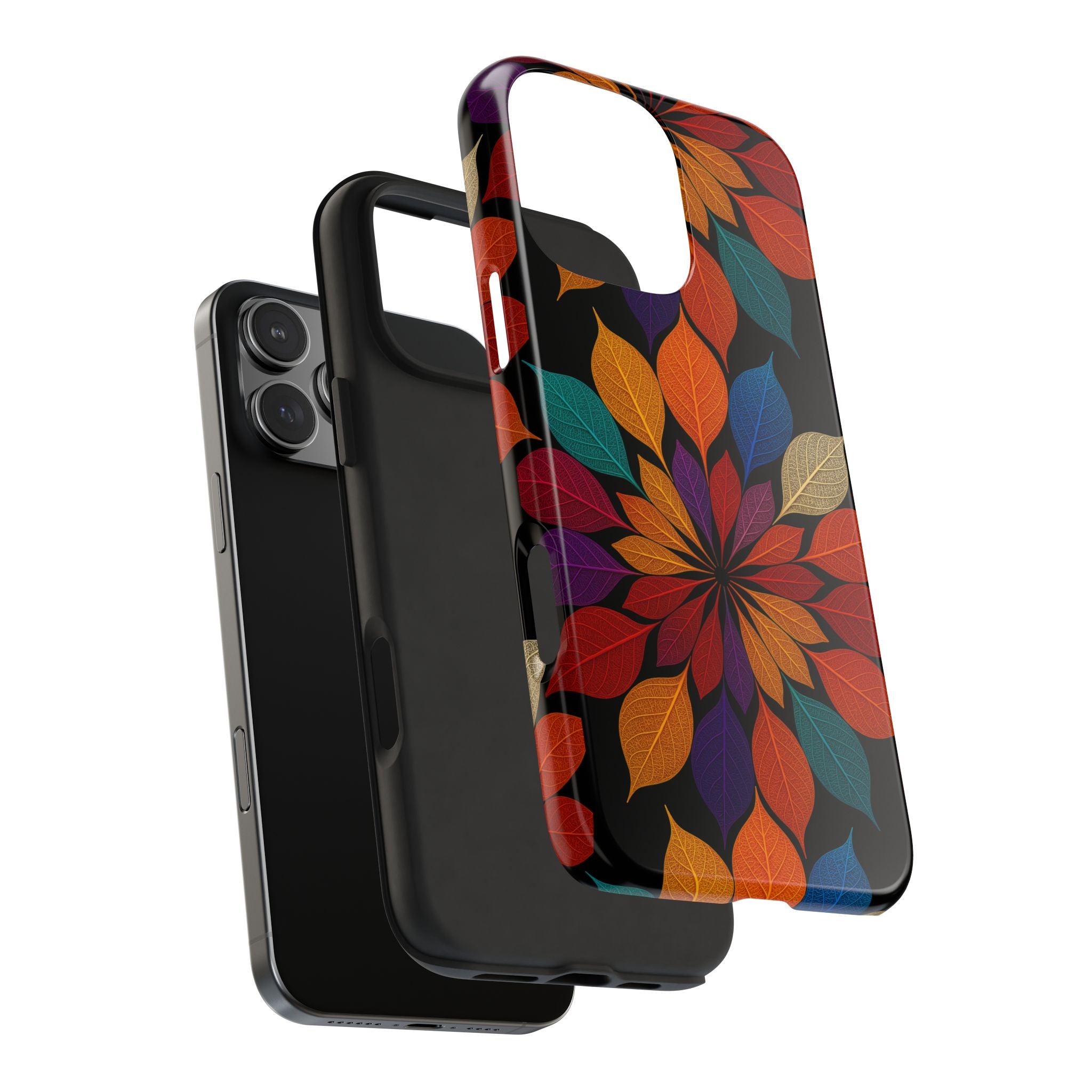 Leaf Mandala Phone Case for iPhone 11–17 & Galaxy S21–S26