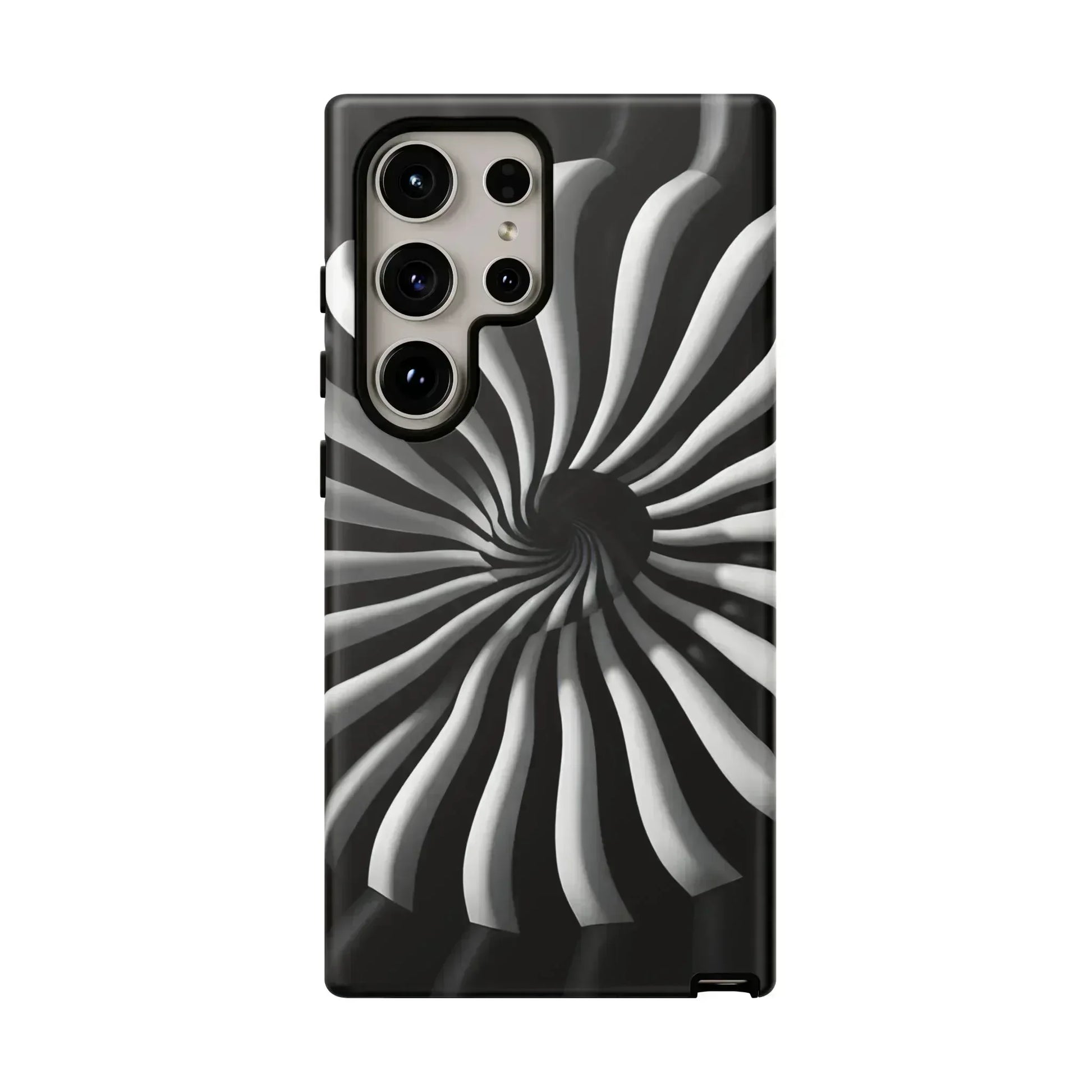 Hypnotic Black and White Spiral Phone Case for iPhone & Galaxy - KARARMDESIGN