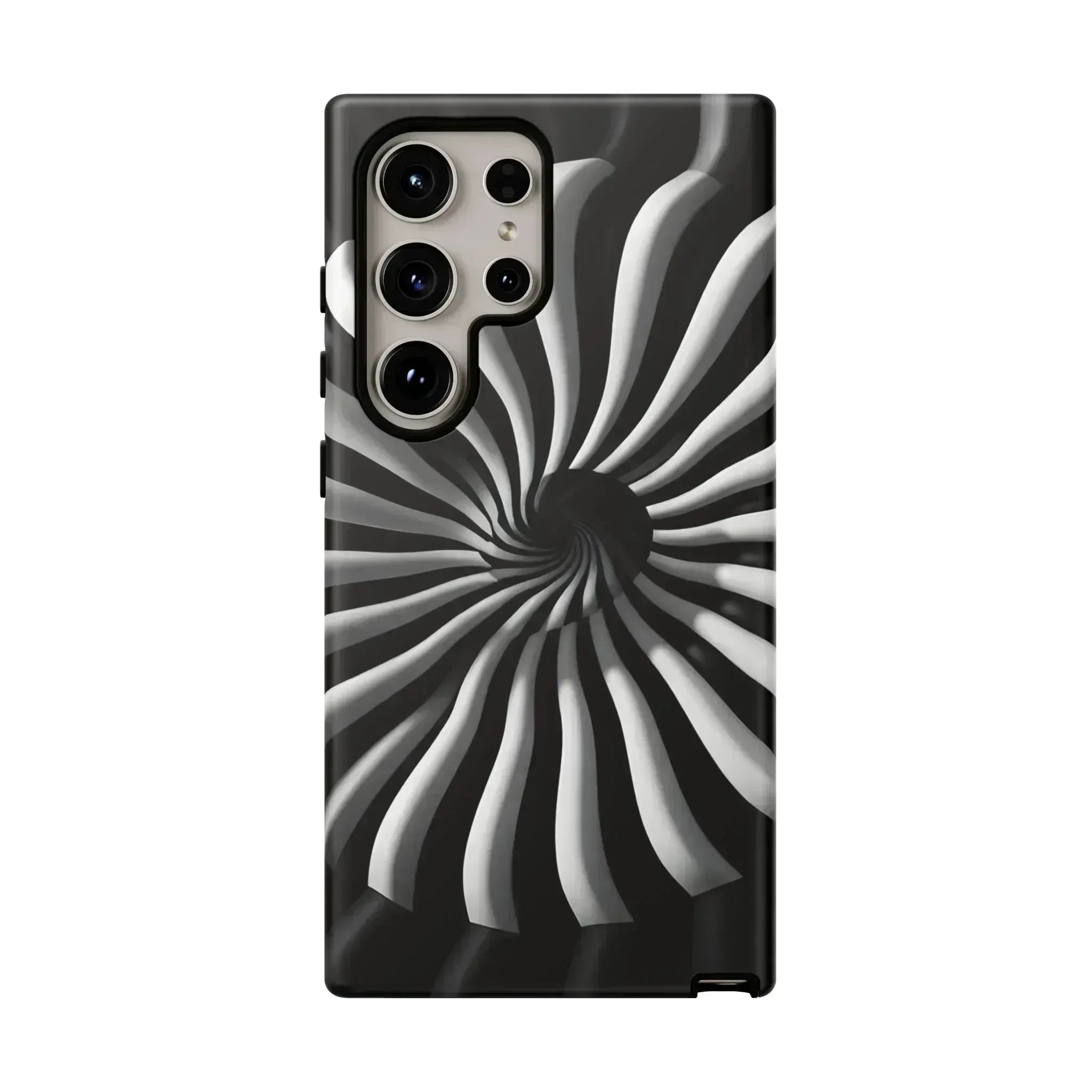 Hypnotic Black and White Spiral Phone Case for iPhone & Galaxy - KARARMDESIGN