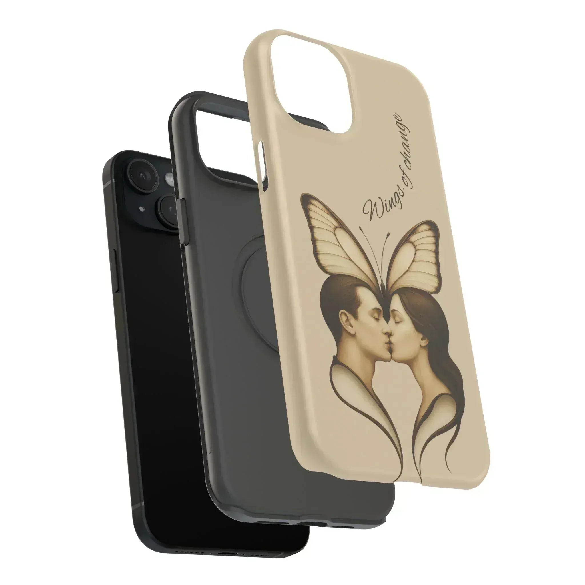 Romantic Butterfly Couple Phone Case for iPhone 12-16 and Galaxy S21-S22 - KARARMDESIGN
