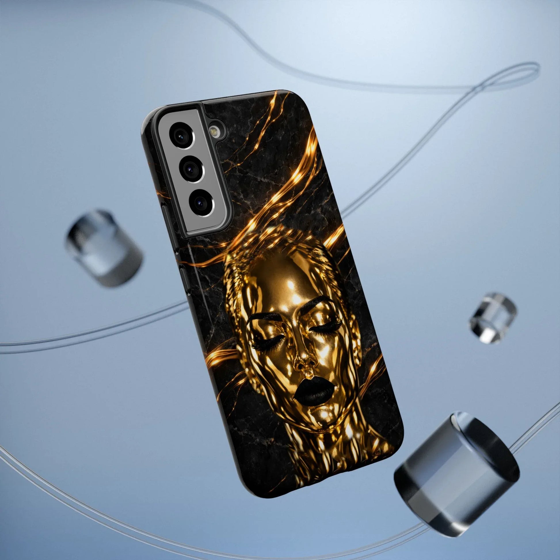 Luxury Gold Portrait Phone Case for iPhone 11-17 and Galaxy S21-S25 - KARARMDESIGN